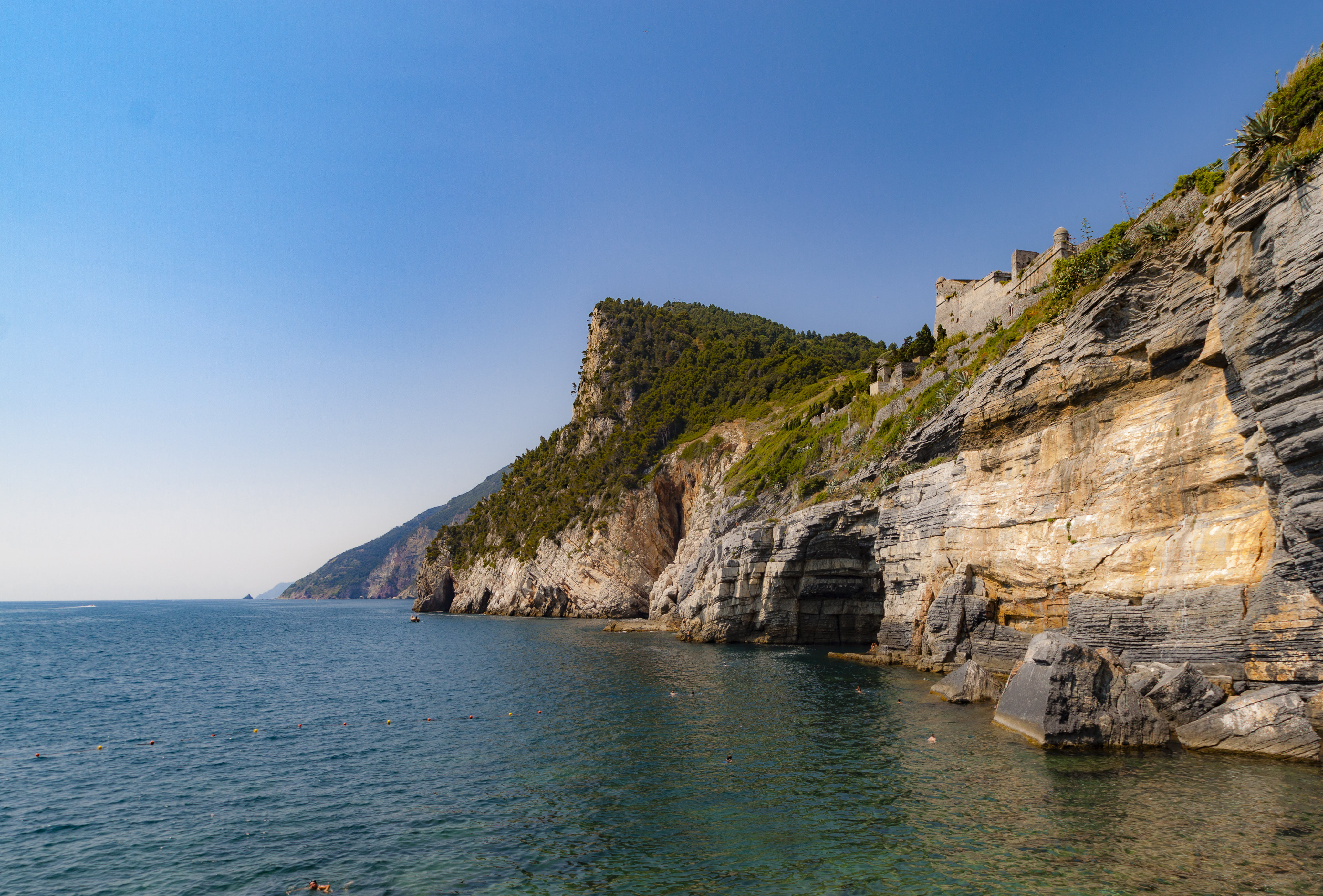wallpapers cliff, nature, trees, sky, sea, rock