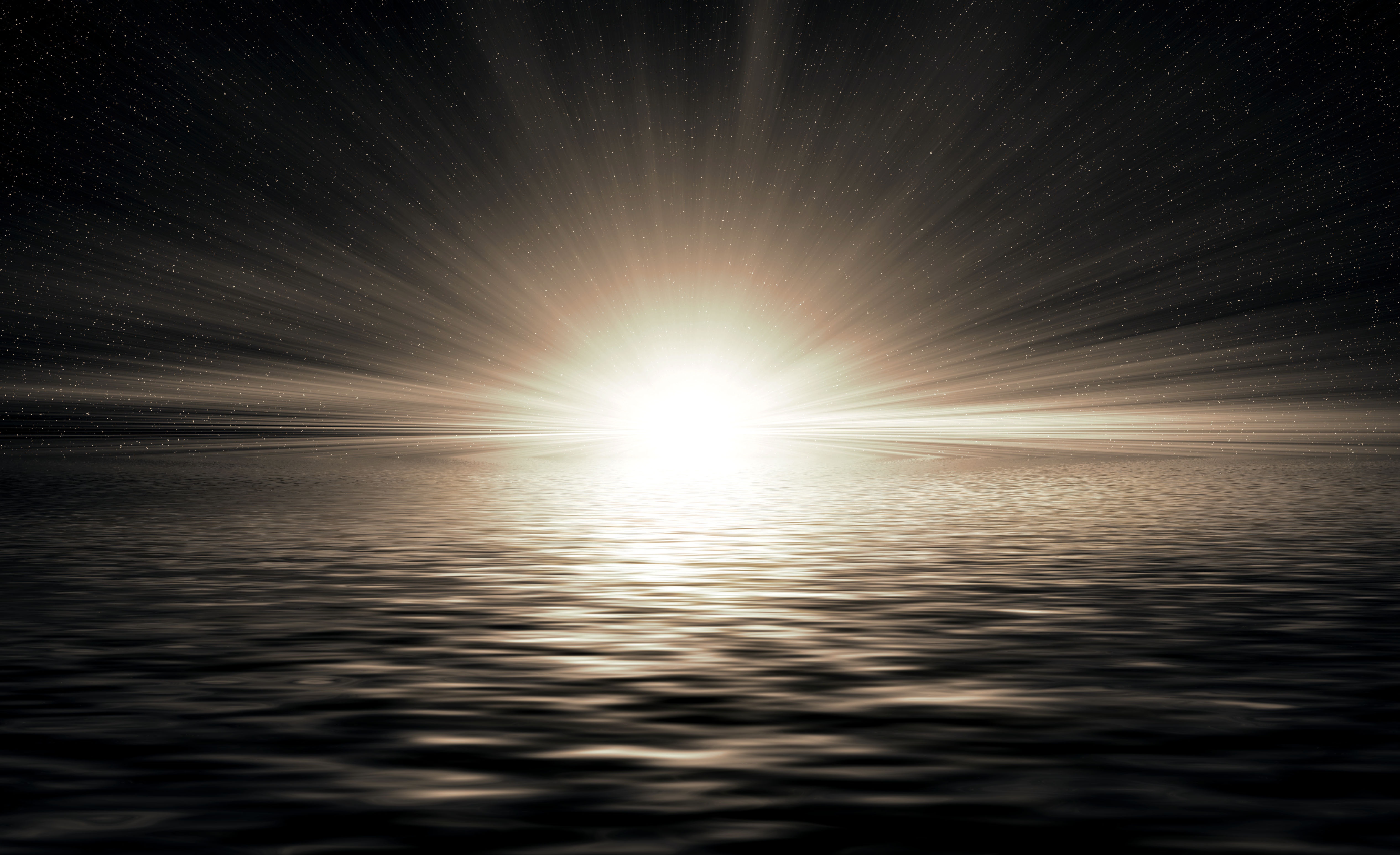iPhone Wallpapers ripple, shining, 3d, horizon Sunlight