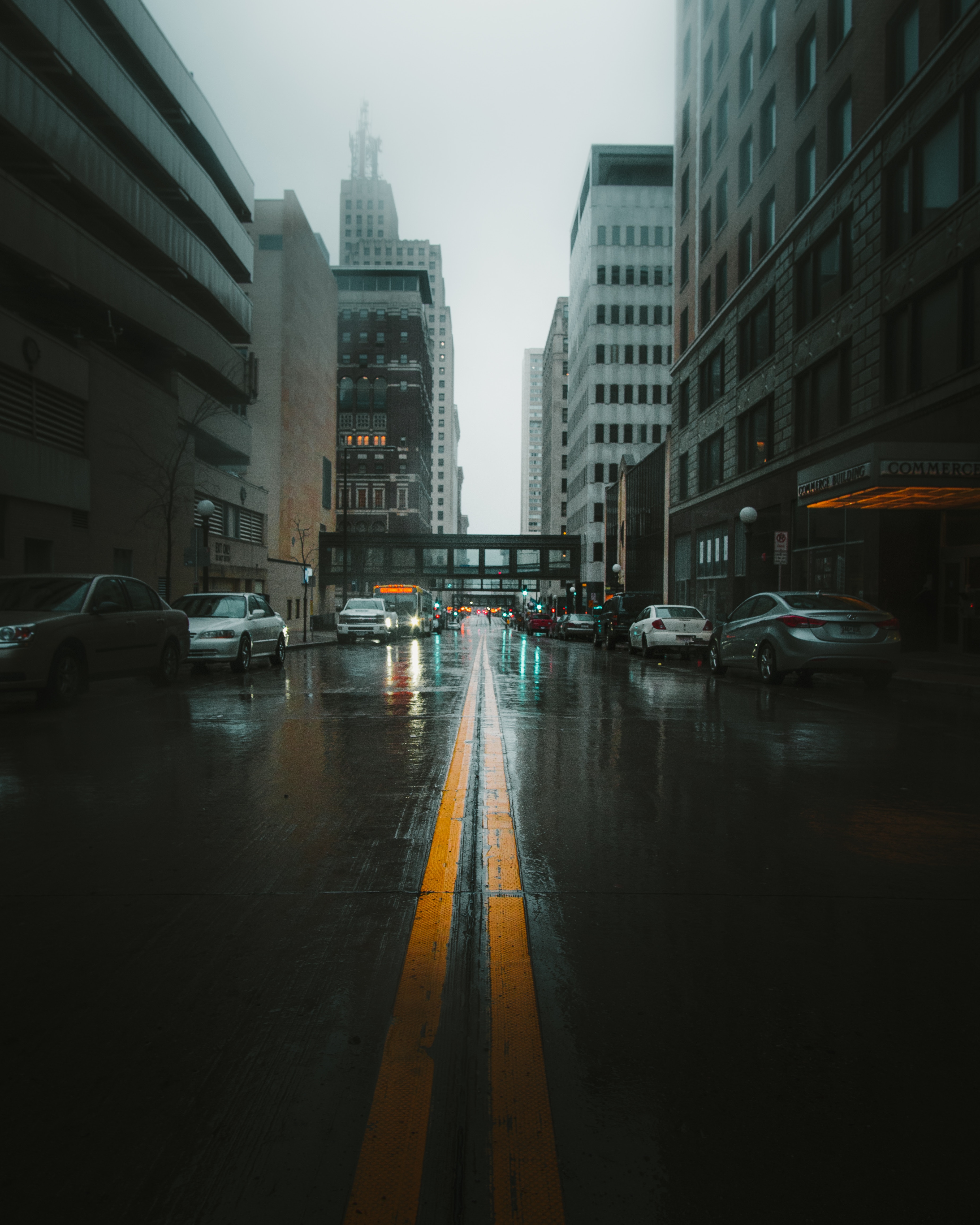 city, markup, fog, cars Free HD pic