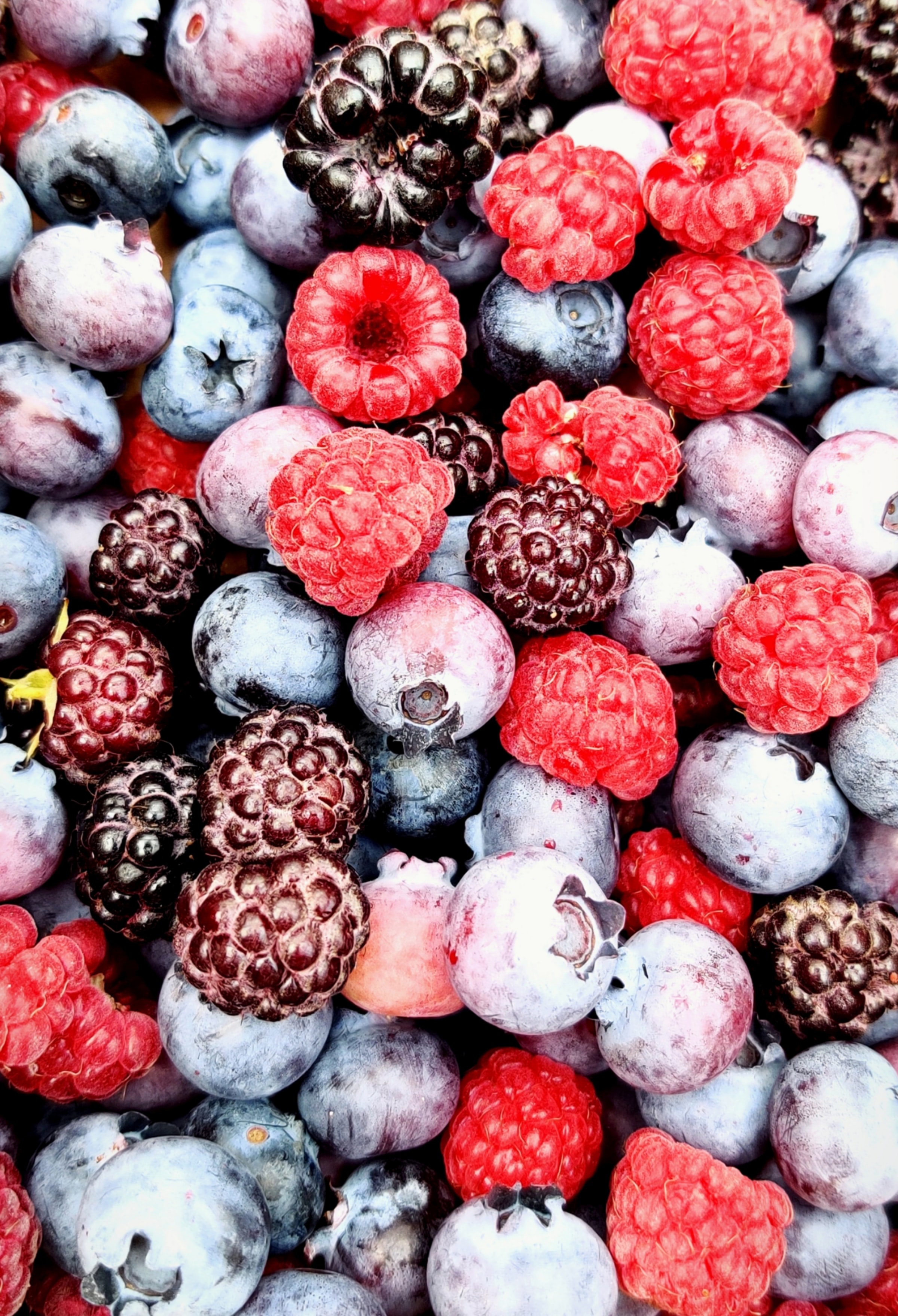 vertical wallpaper food, raspberry, bilberries, berries, fruits