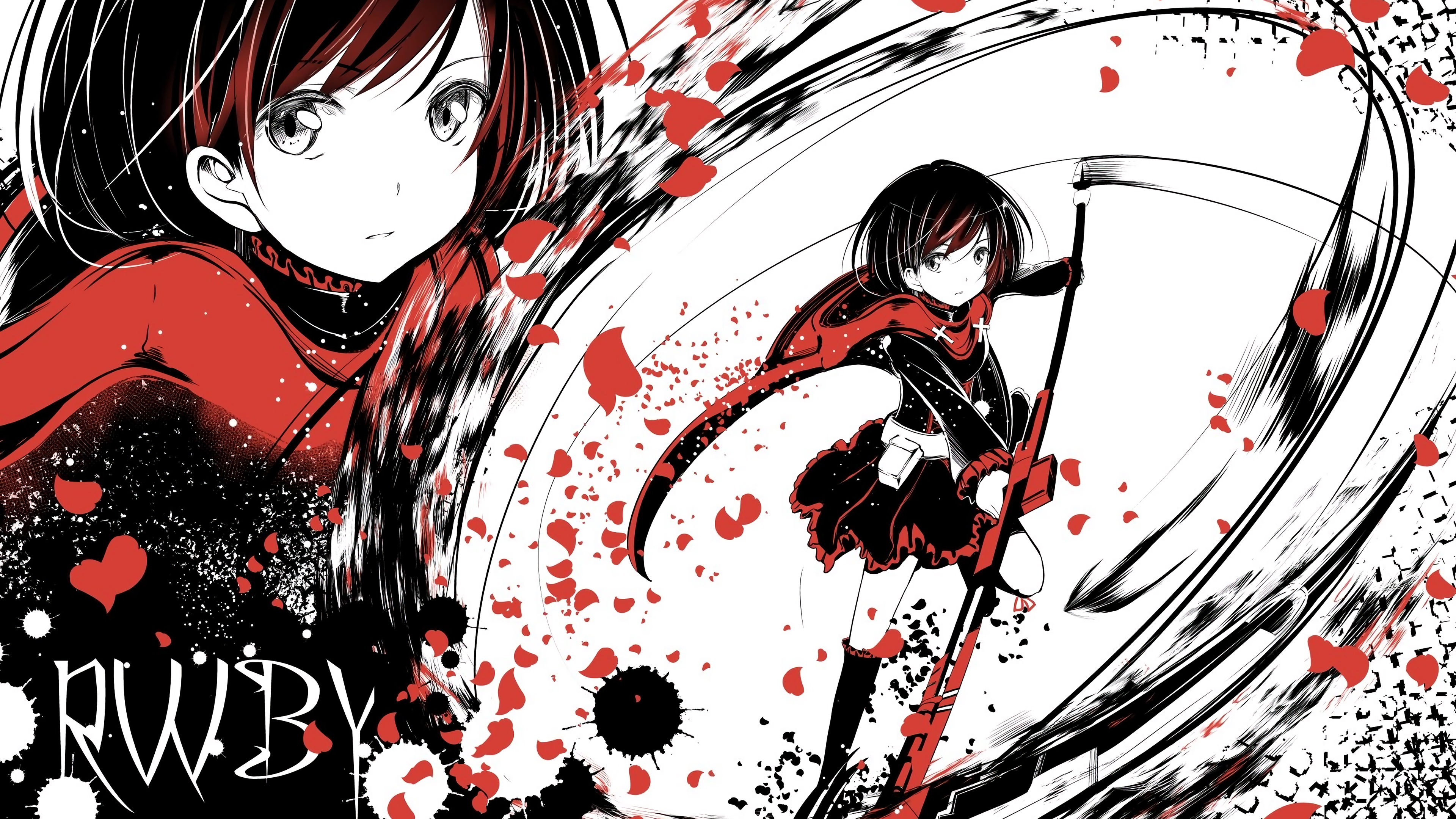 Красный белый черный аниме