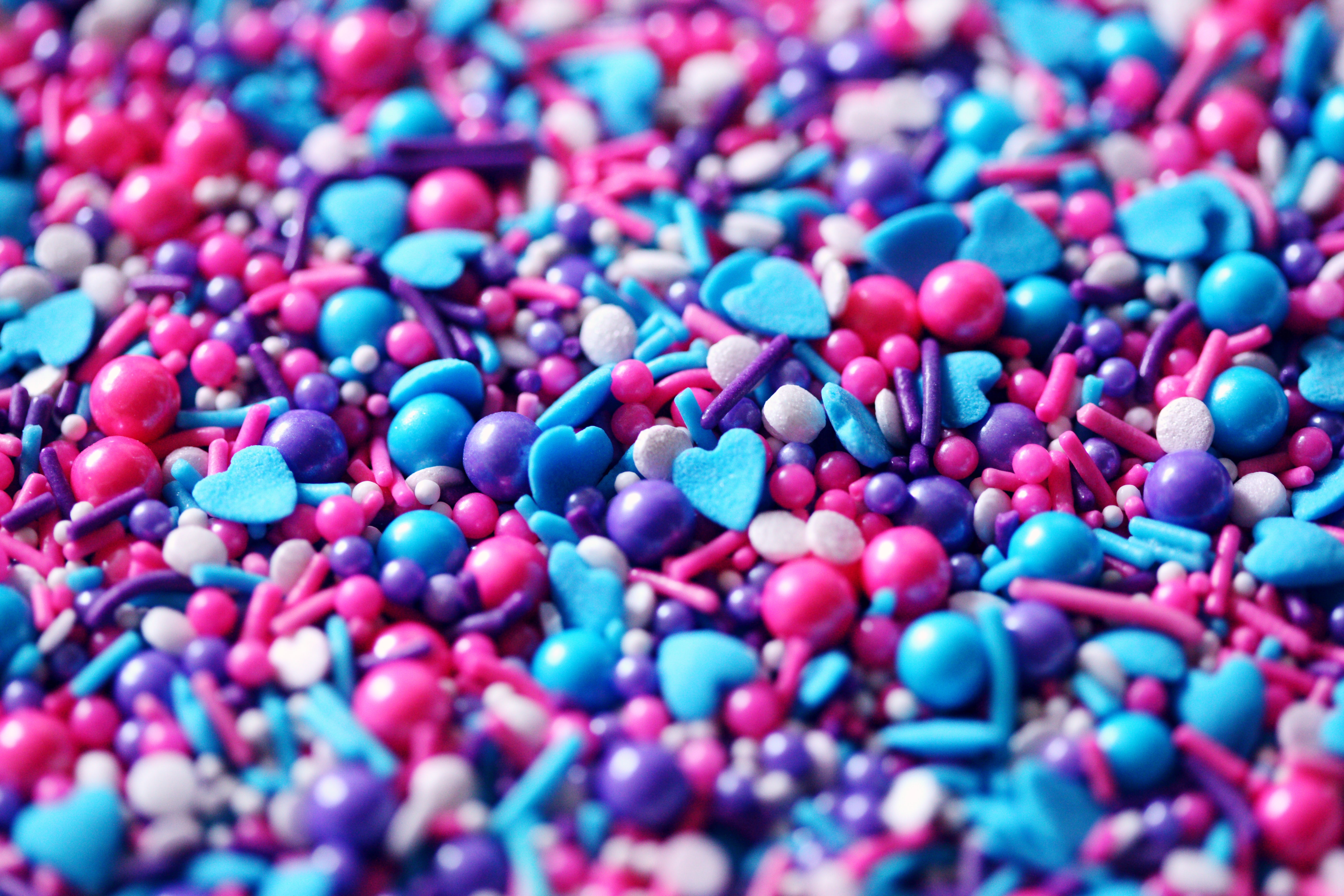 Mobile HD Wallpaper Sweets confetti, food, hearts