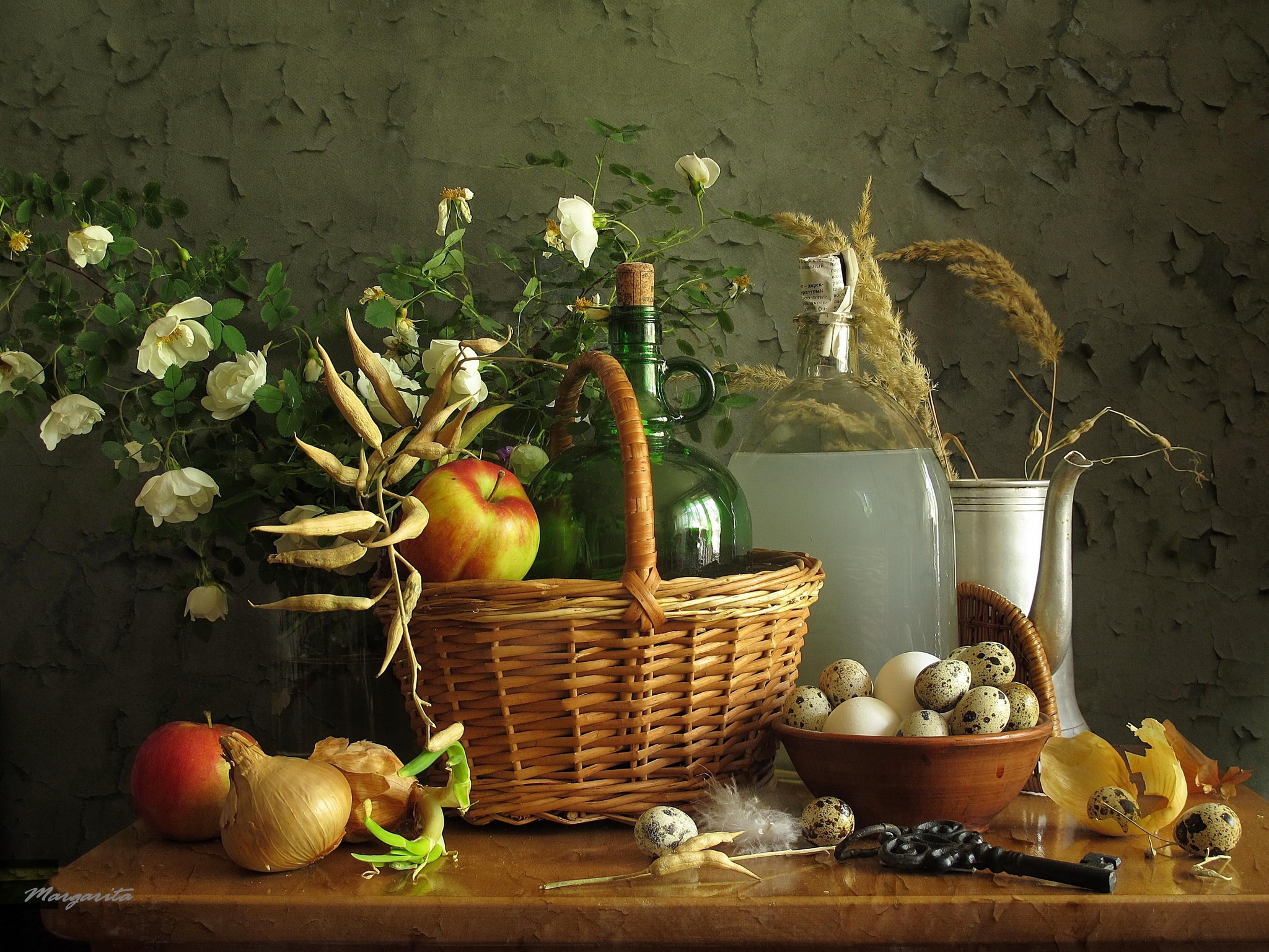 iPhone background apples, still life, basket, food