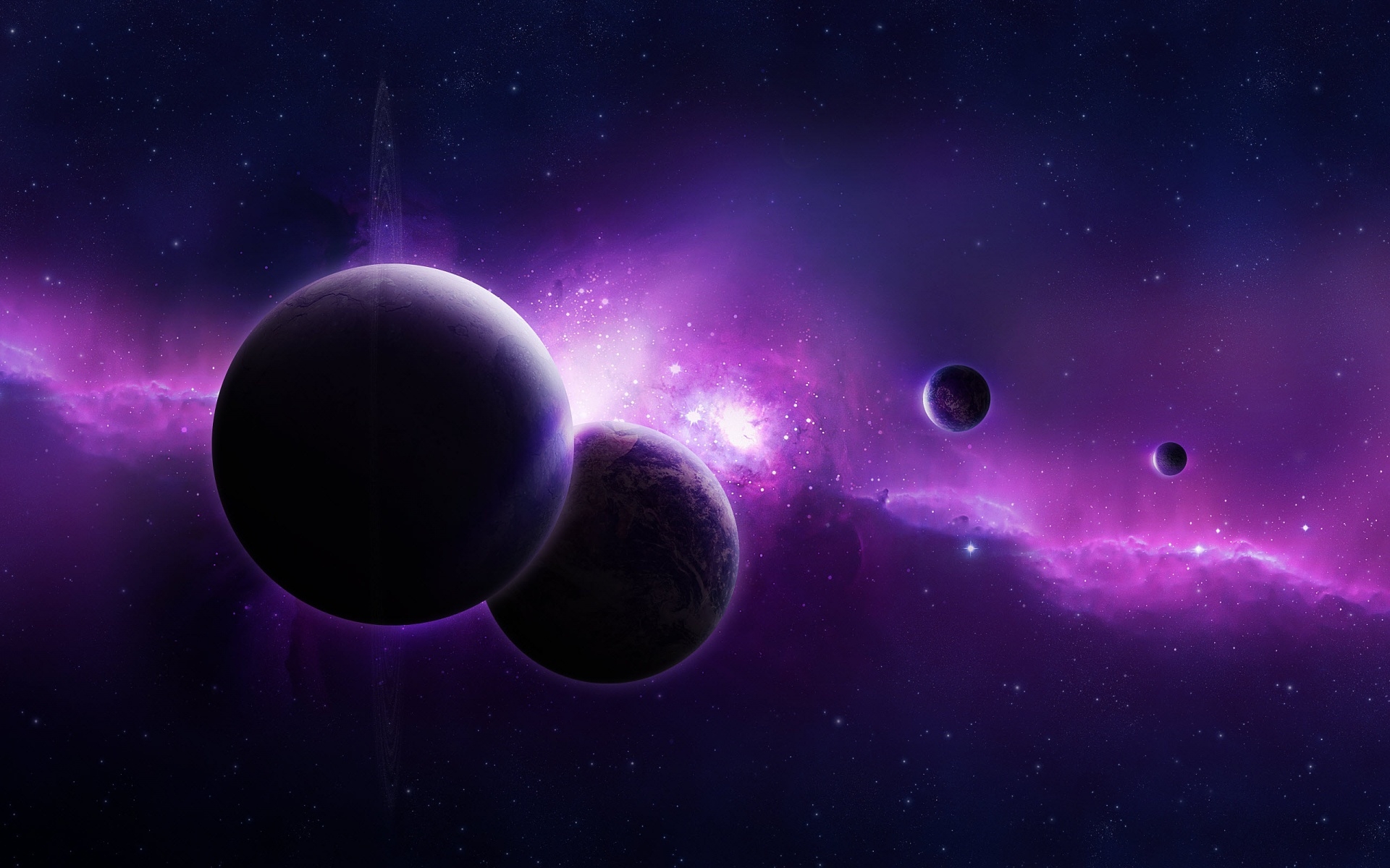 planets, landscape, universe, black High Definition image
