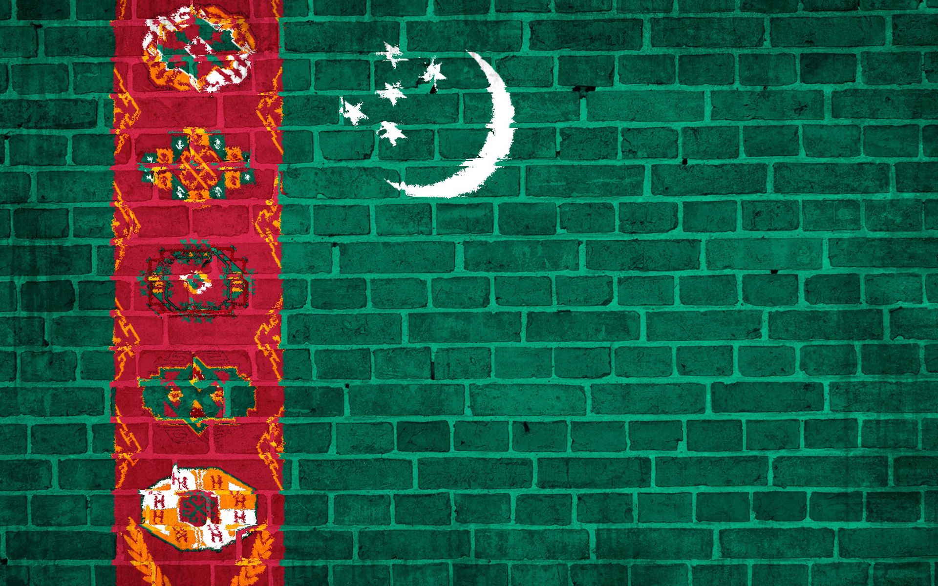 142871 Hintergrundbilder und Flagge Bilder auf dem Desktop. Laden Sie turkmenistan, wand, flag, texturen Bildschirmschoner kostenlos auf den PC herunter