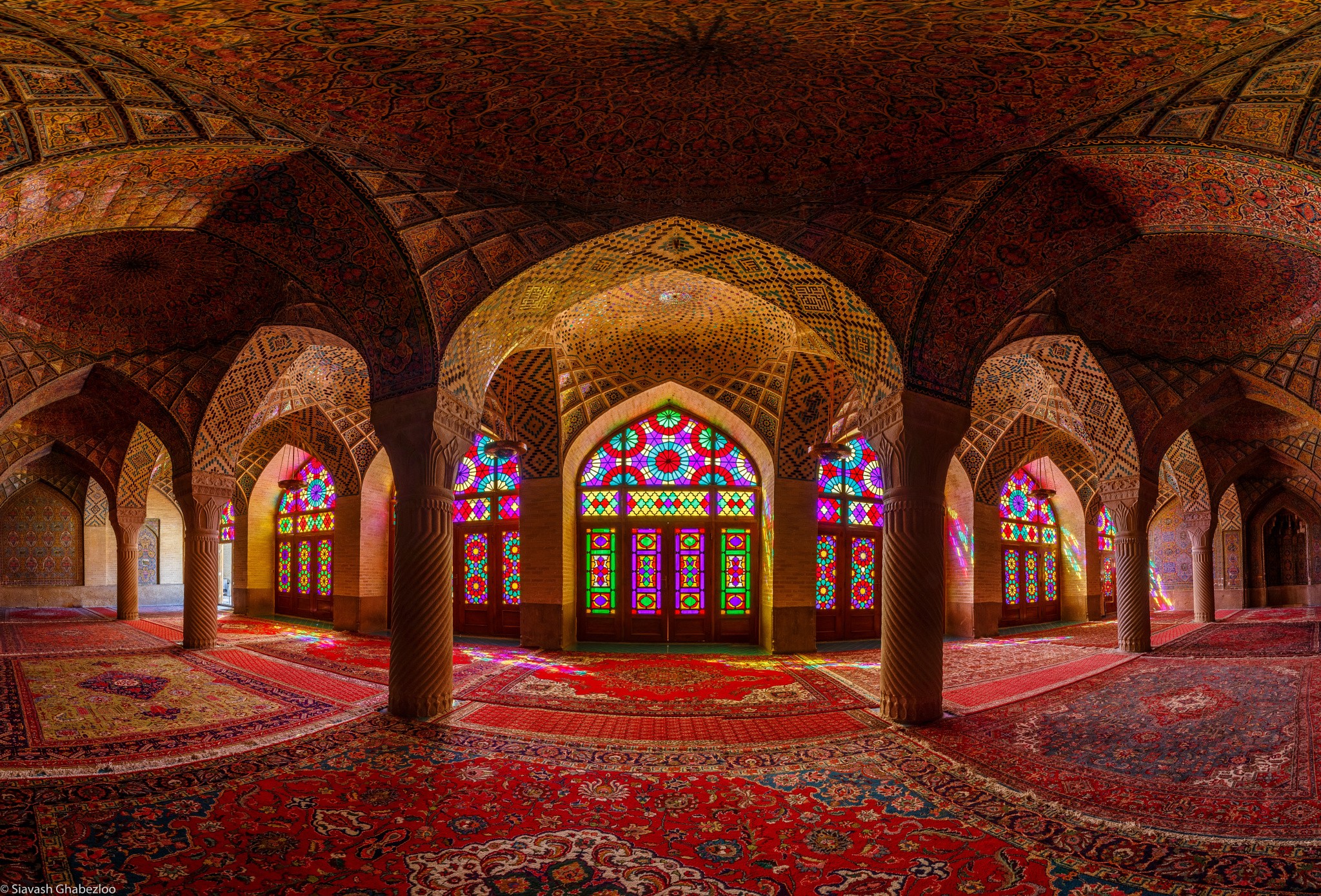religious, mosque, arch, colorful, colors, iran, stained glass, mosques