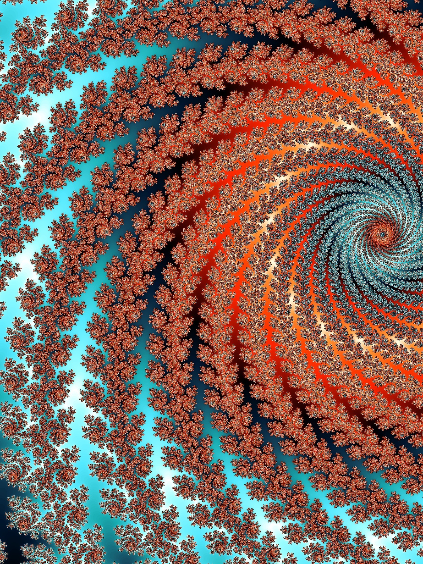 abstract, multicolored, motley, fractal, funnel, swirling, involute, digital Full HD