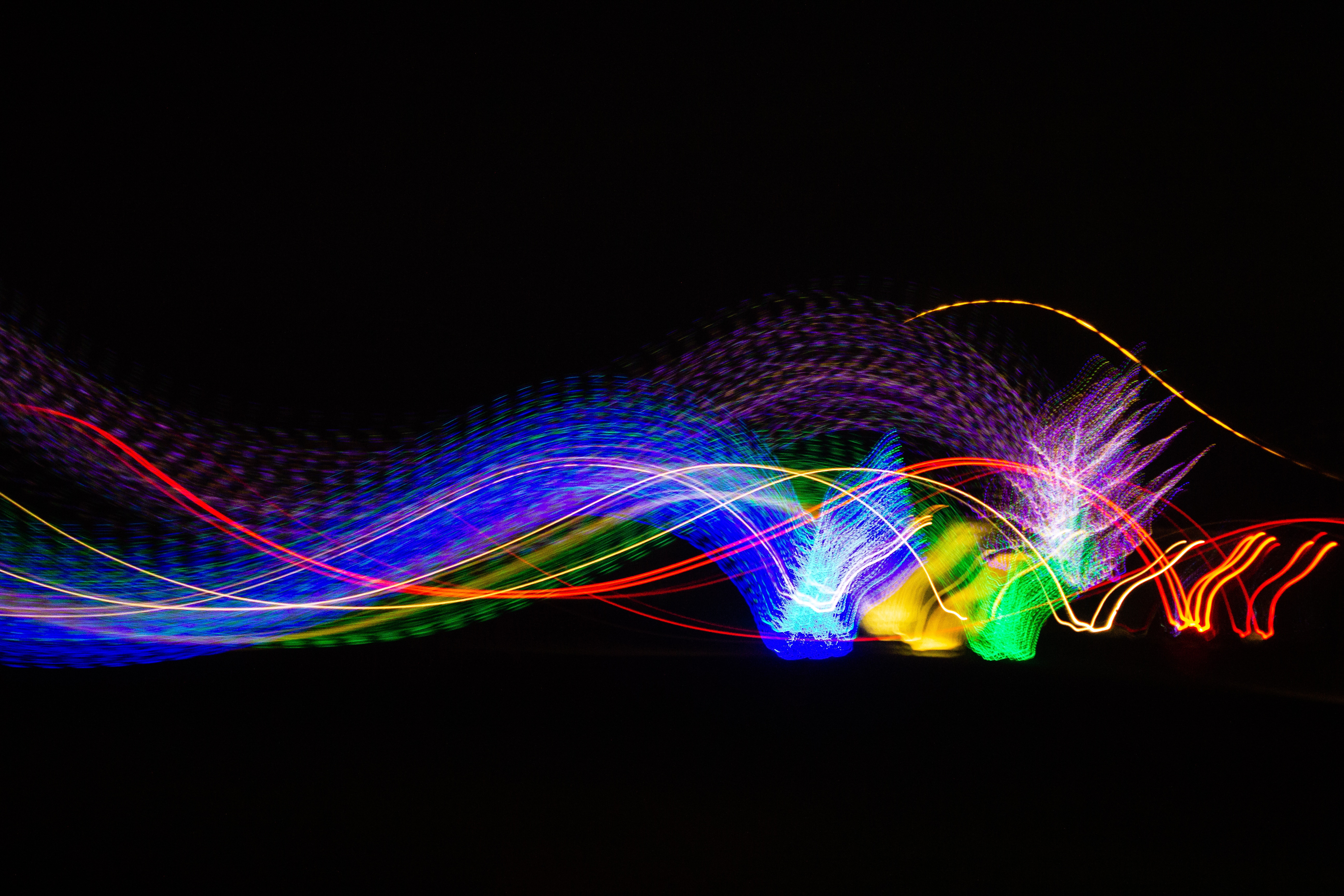 lines, abstract, shine, light, multicolored, motley, traffic, movement, long term exposure