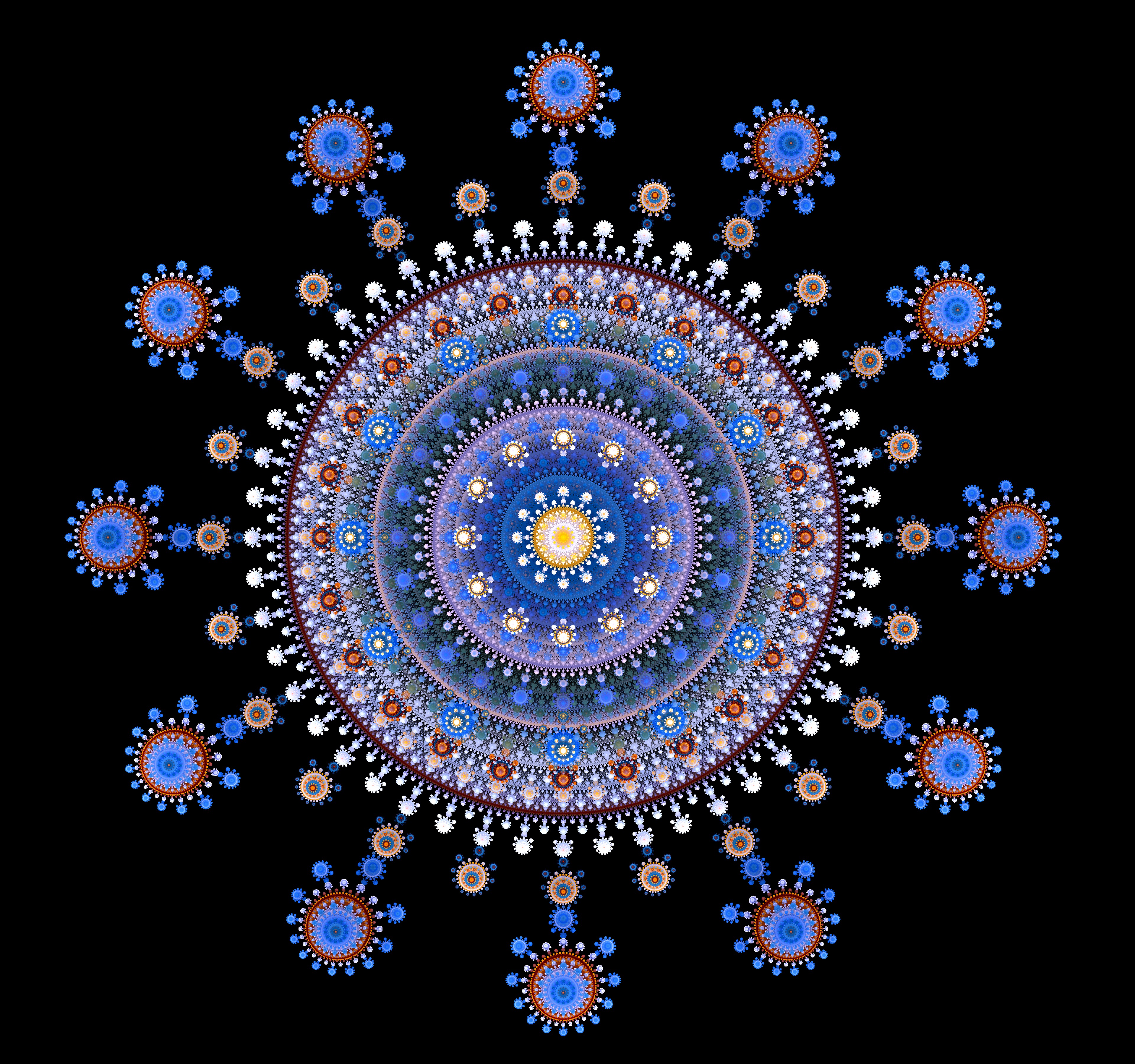 fractal, mandala, abstract, circles, pattern 1080p