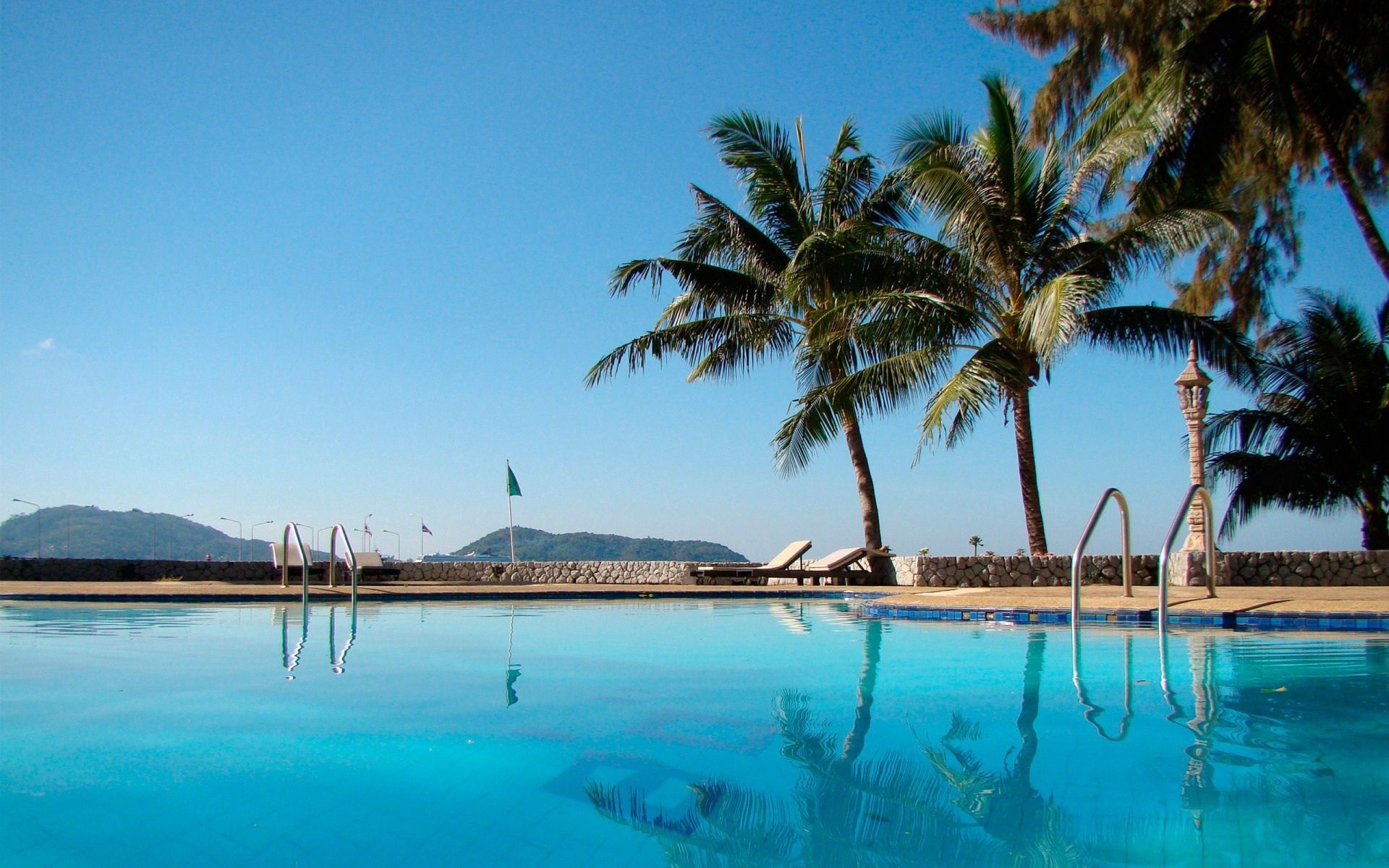 palms, rest, villa, resort Panoramic Wallpapers