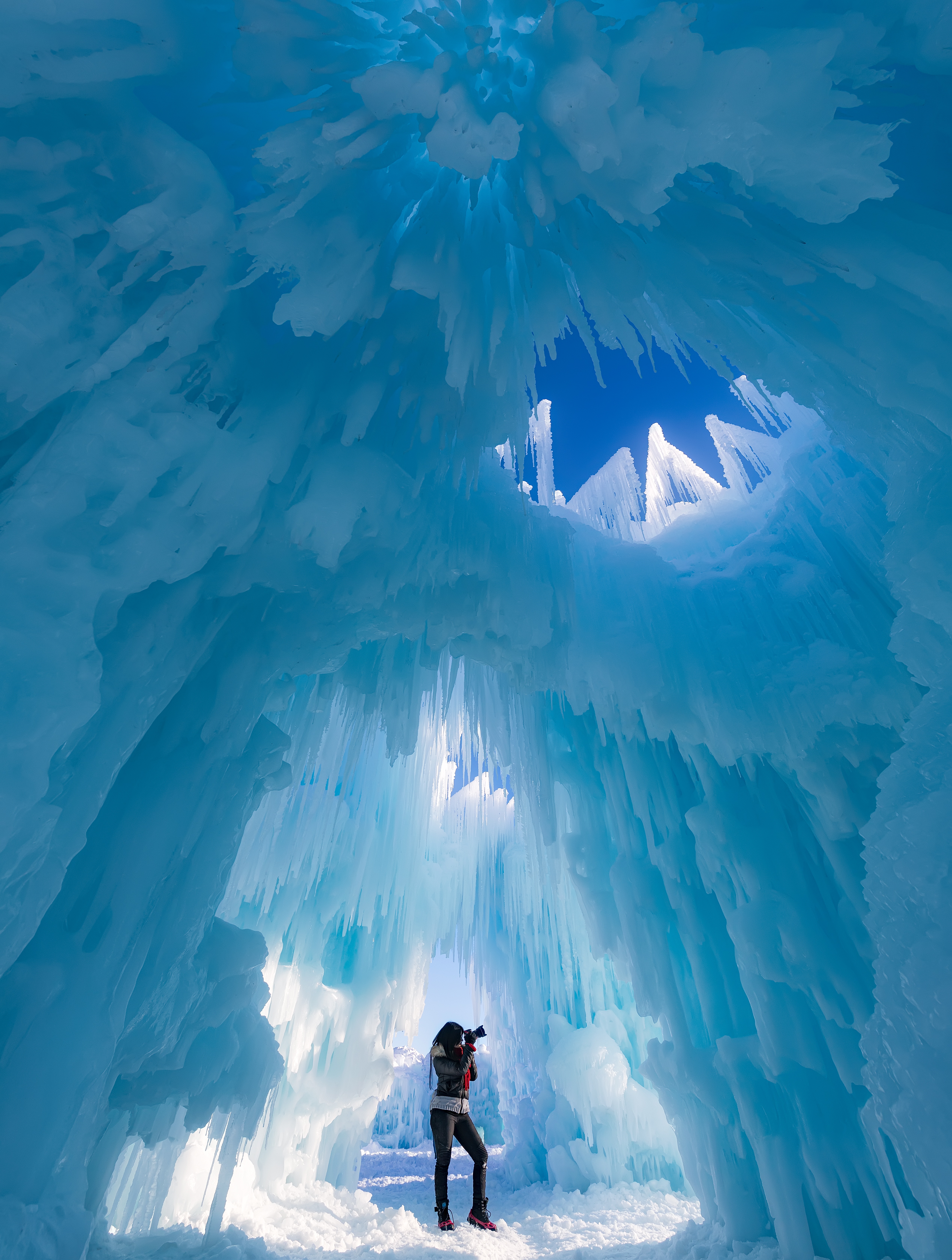 vertical wallpaper glacier, nature, ice, photographer, ice castle