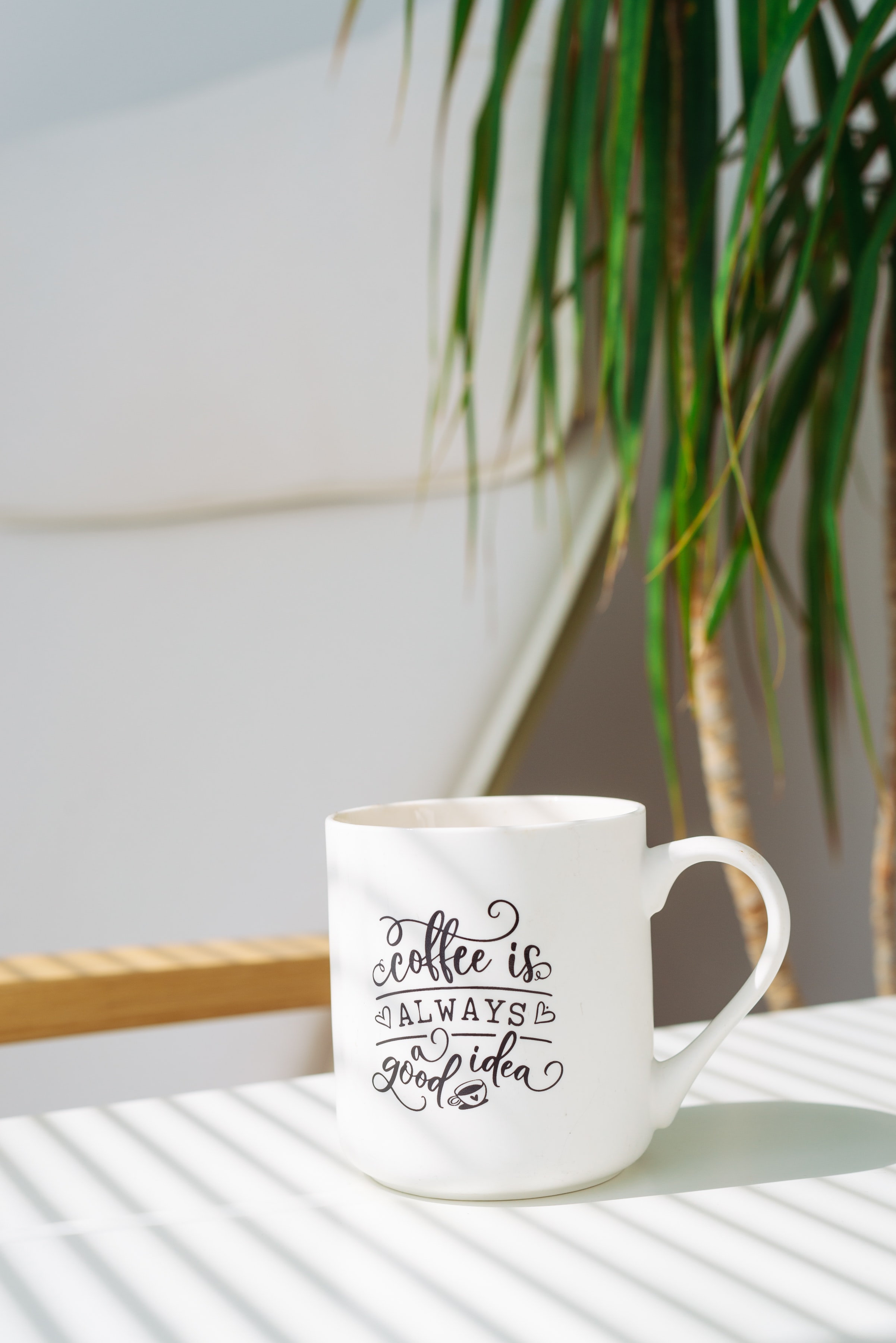 coffee, plant, words, cup, inscription Free Stock Photo
