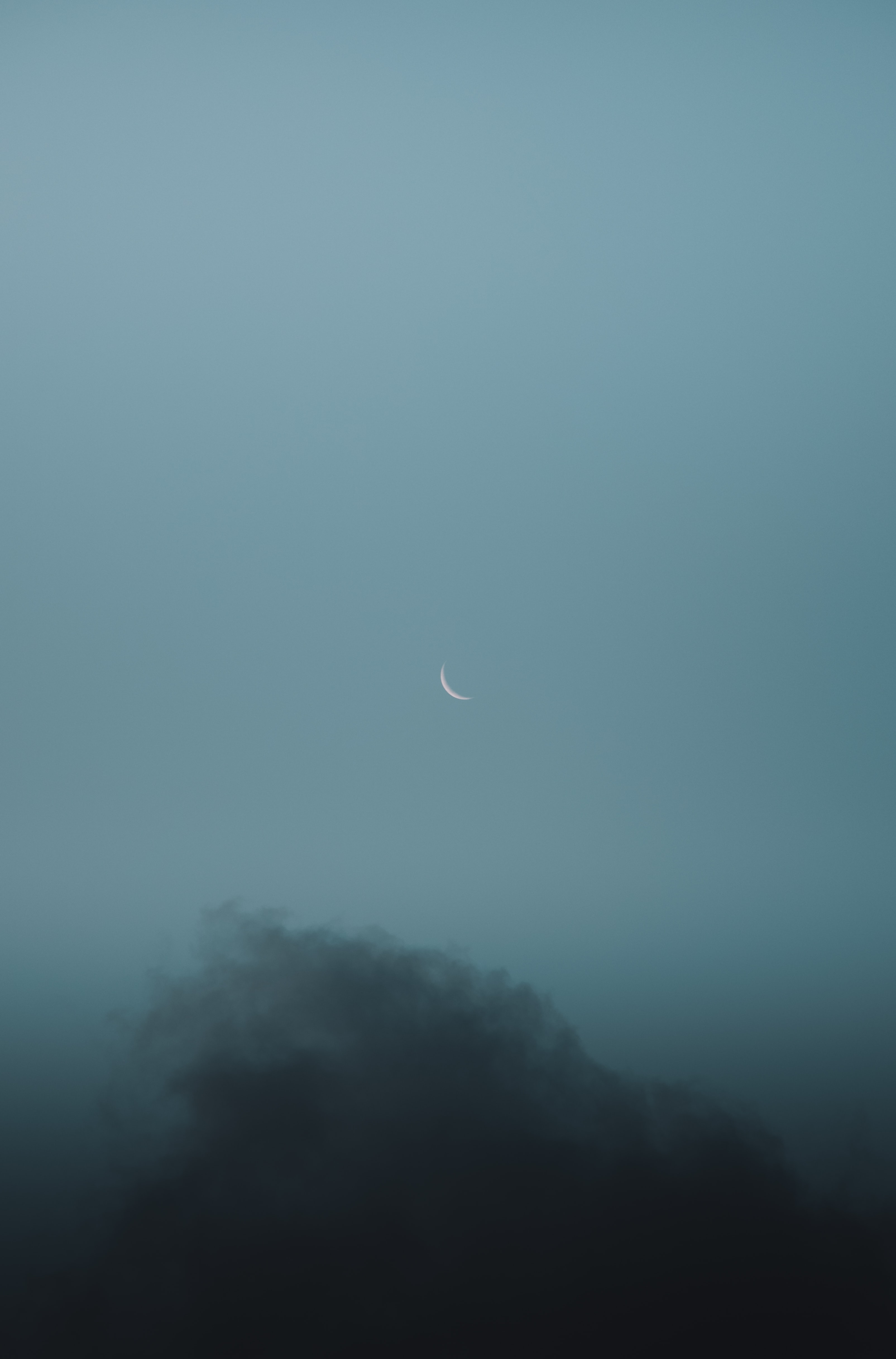 cloud, moon, nature, sky, grey 8K