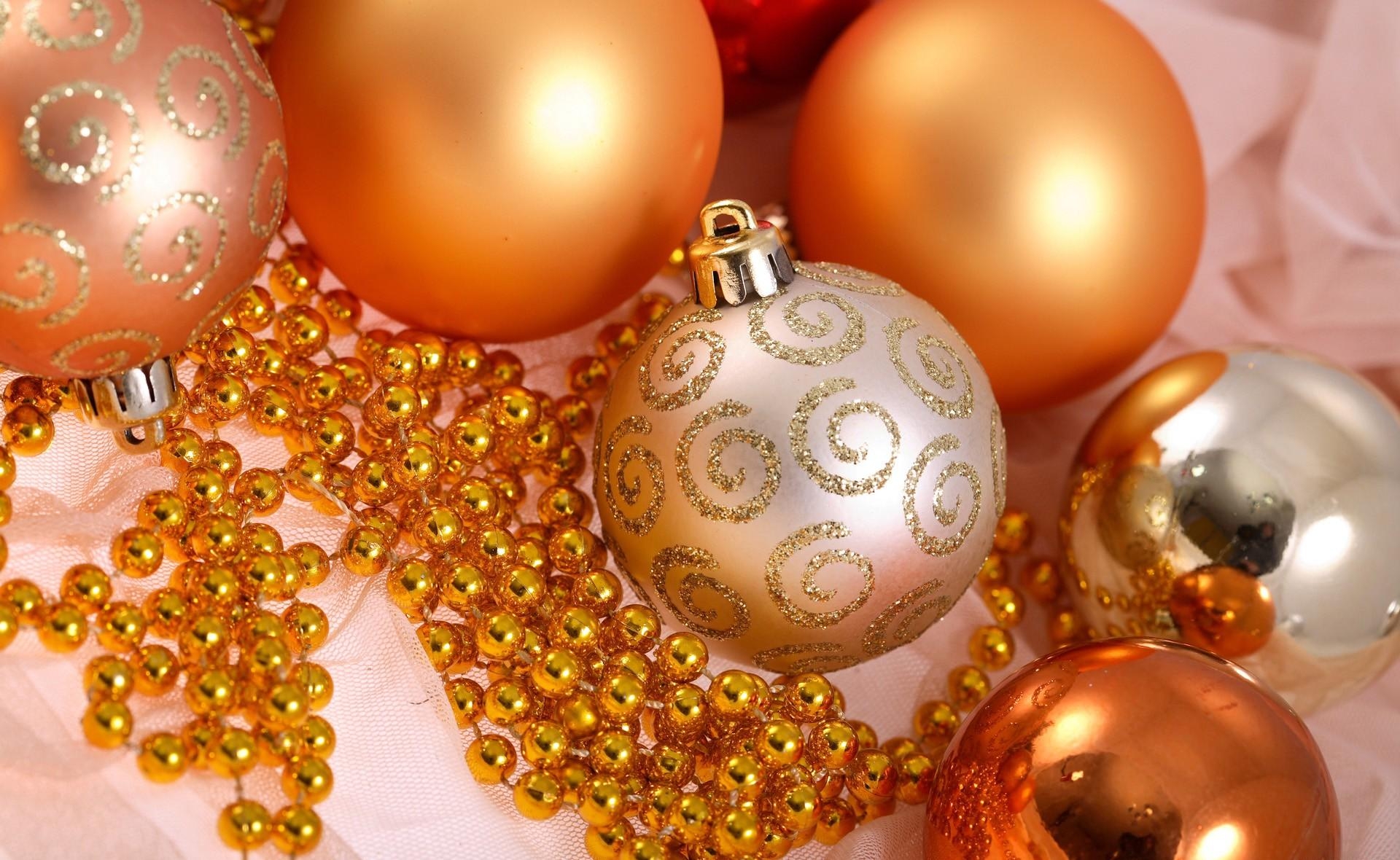 holidays, close-up, balls, tinsel Gold Cellphone FHD pic