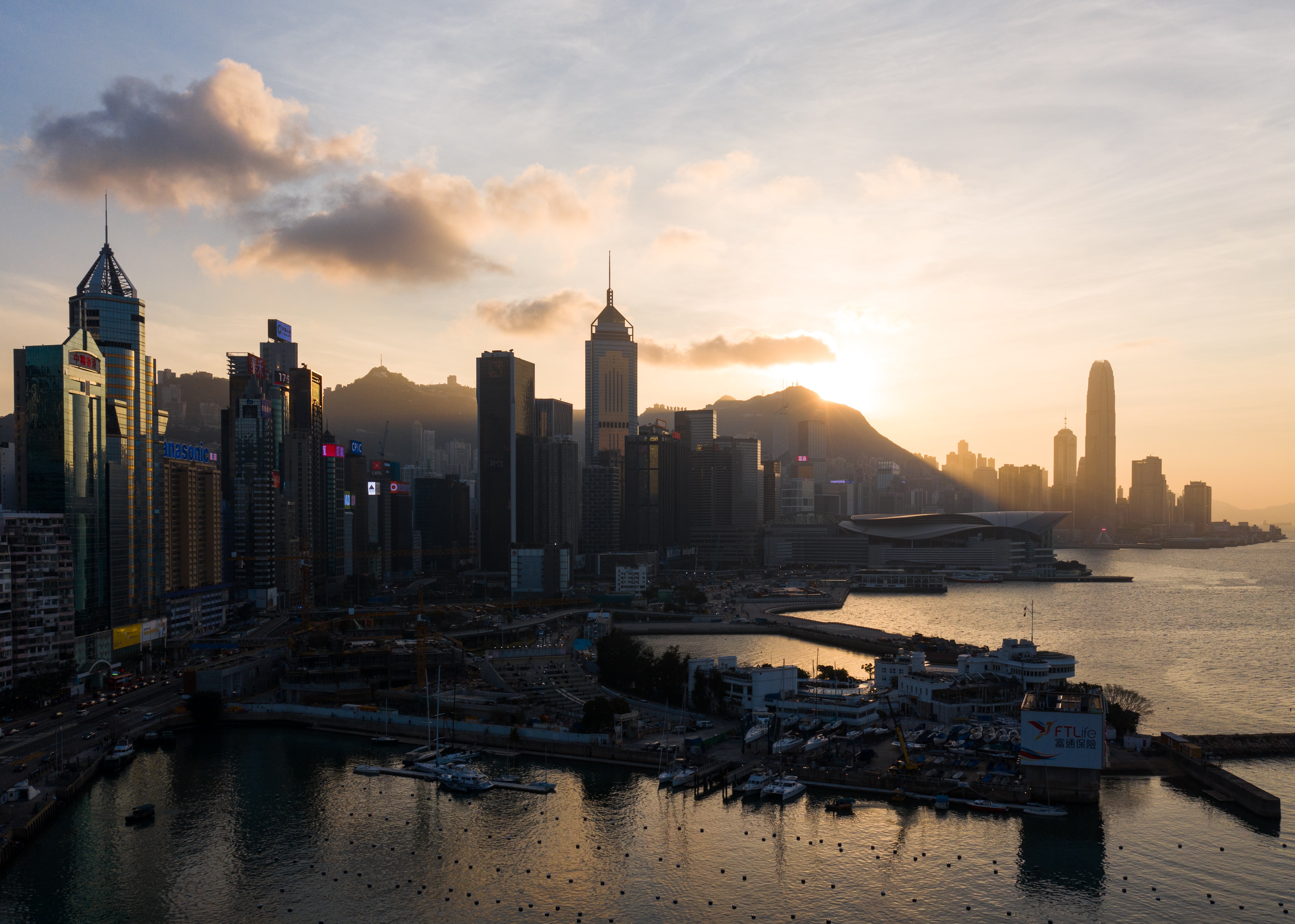Hong Kong port, hong kong s.a.r, city, cities 8k Backgrounds