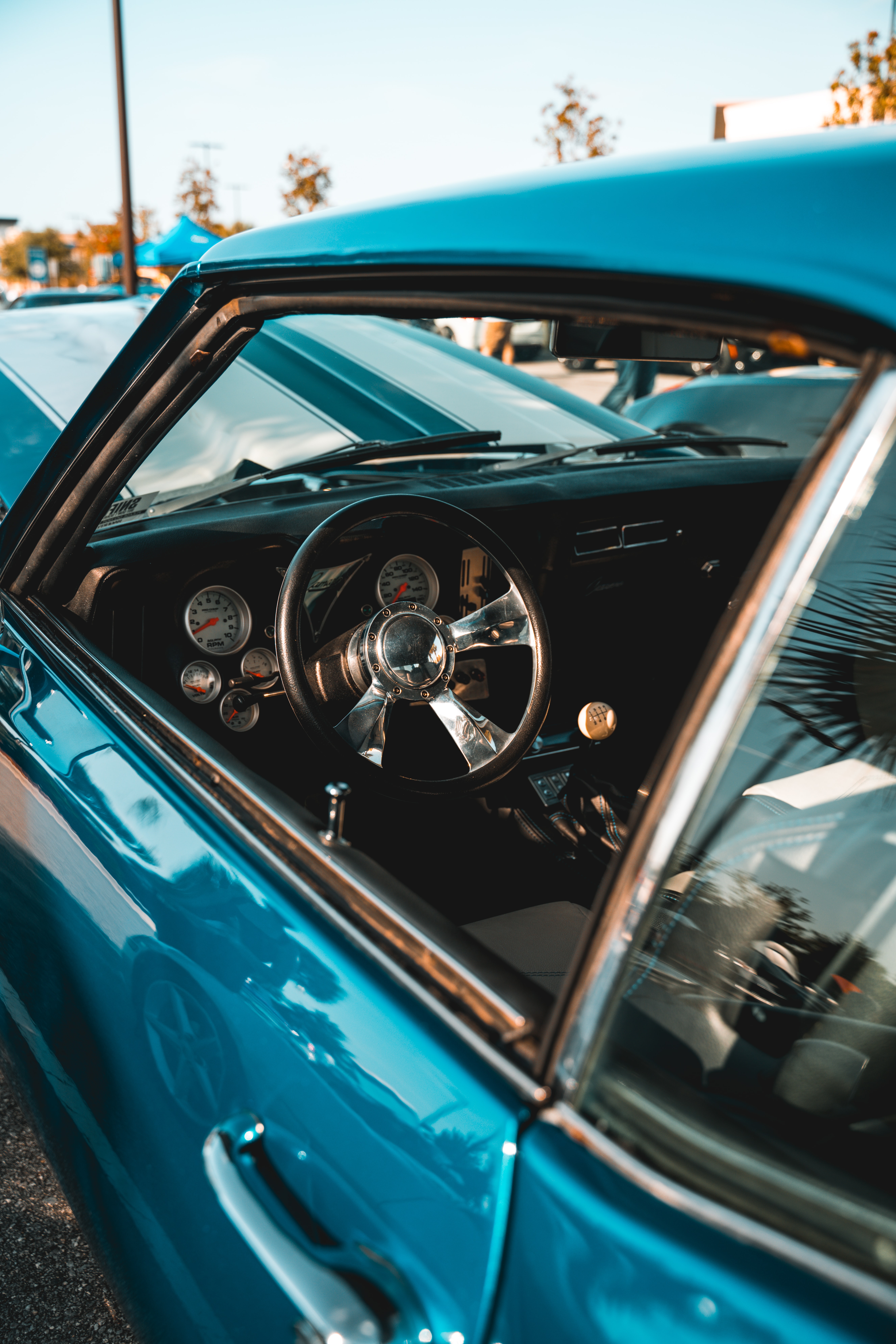 Speedometer steering wheel, retro, cars, car 8k Backgrounds