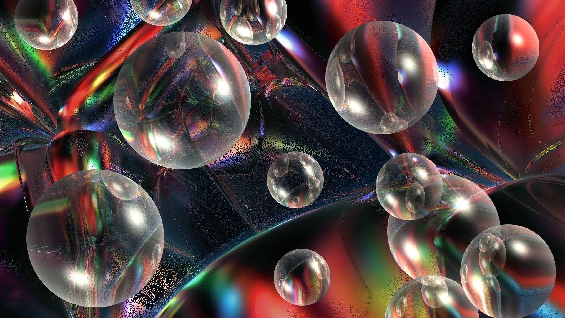 Laden Sie das Bubbles, Transparent, Mehrfarbig, Motley, 3D, Glas, Bälle-Bild kostenlos auf Ihren PC-Desktop herunter