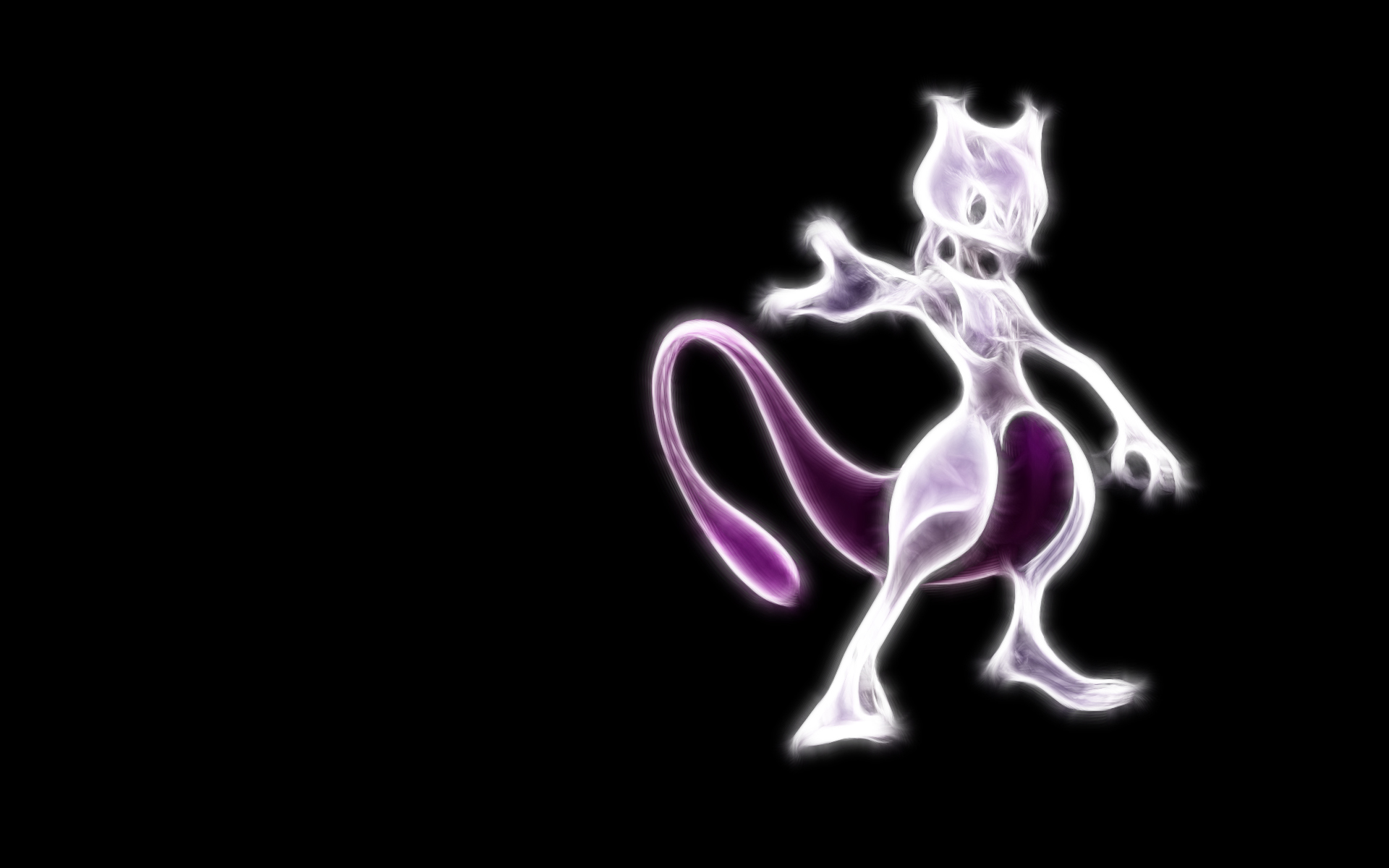 HD desktop wallpaper: Glow, Pokémon, Tail, Video Game, Mewtwo (Pokémon)  download free picture #522668
