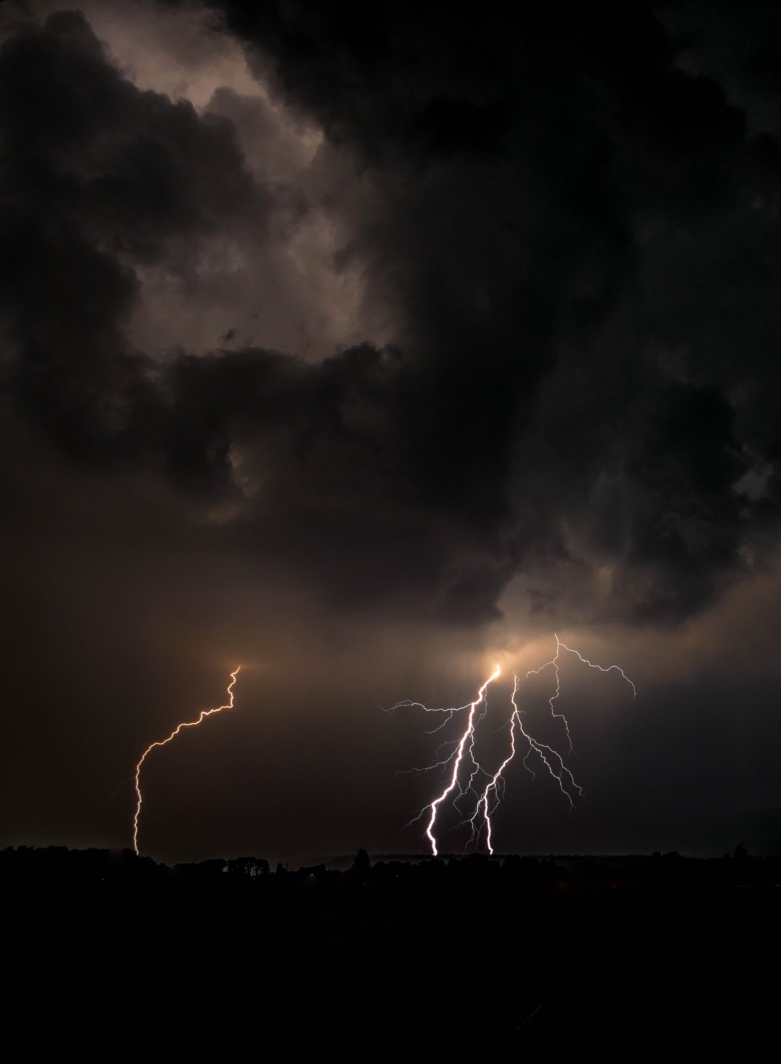 lightning, nature, night, clouds, mainly cloudy, overcast HD wallpaper