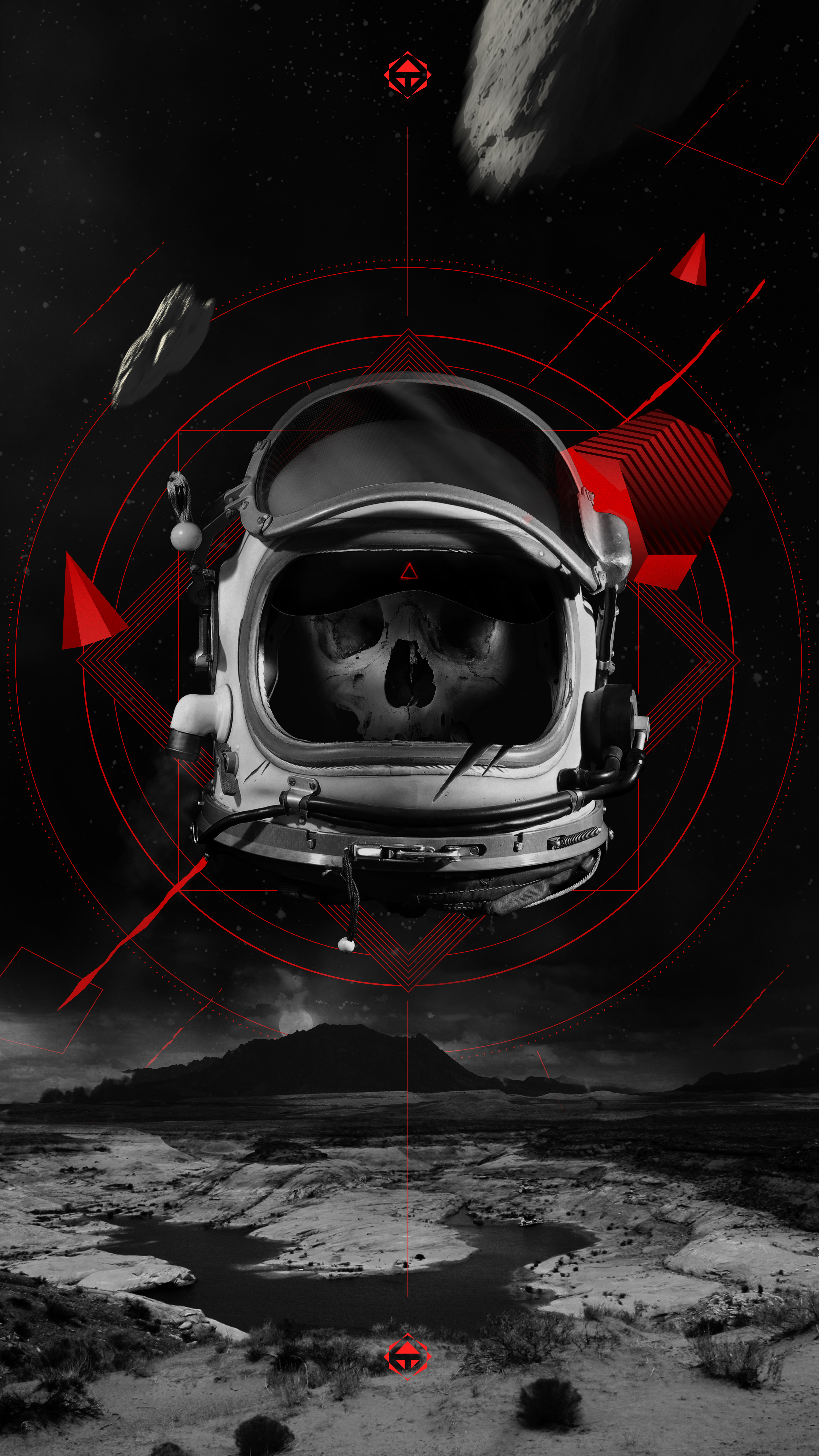 103800 descargar fondo de pantalla arte, casco, cráneo, cosmonauta: protectores de pantalla e imágenes gratis