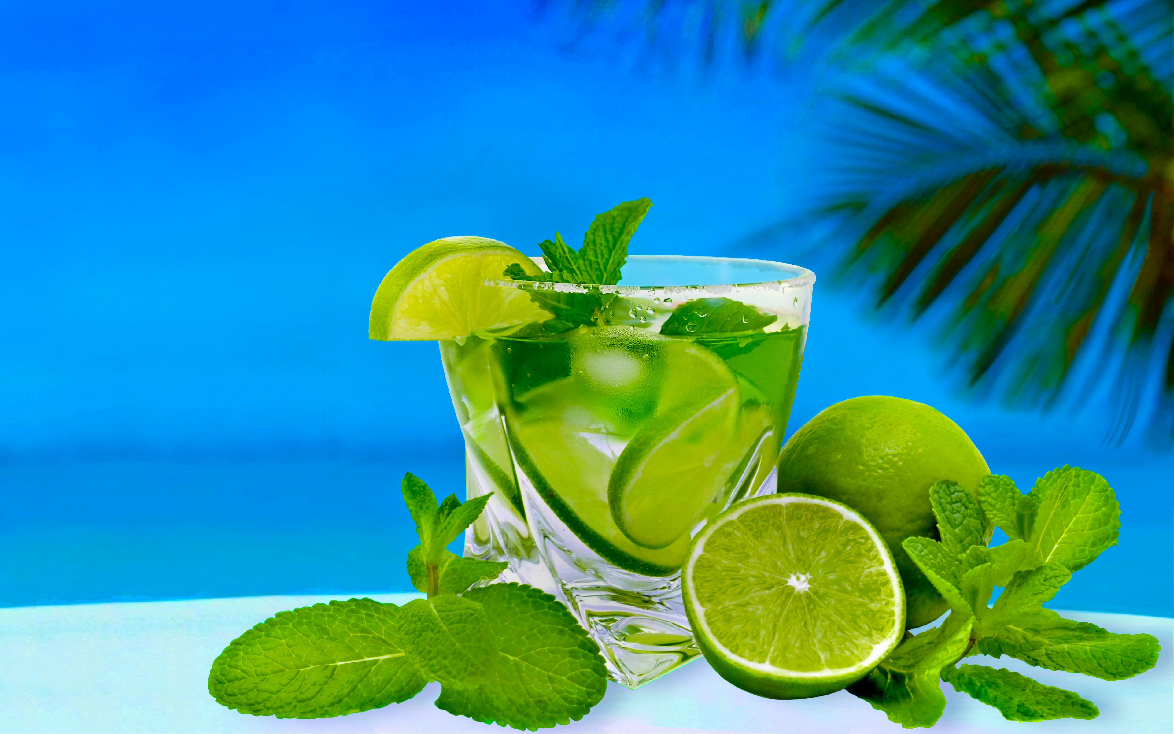 summer, mojito, lemon, glass, food, cocktail, drink, lime, tropical wallpaper for mobile