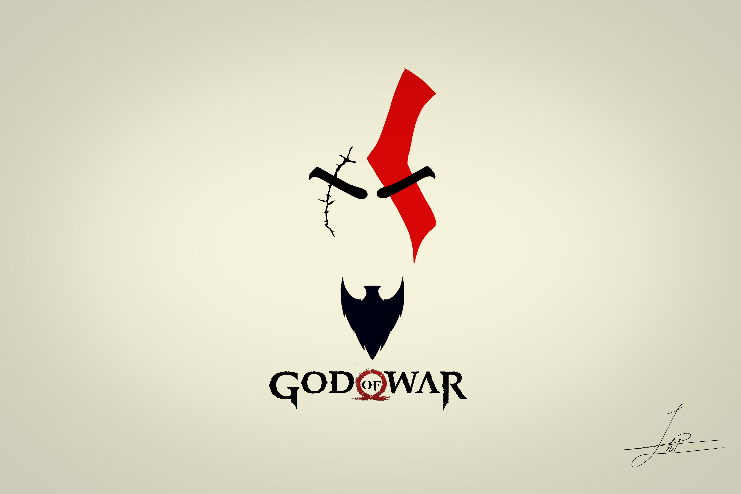 Mobile wallpaper: God Of War, Video Game, Minimalist, 396701 download the  picture for free.