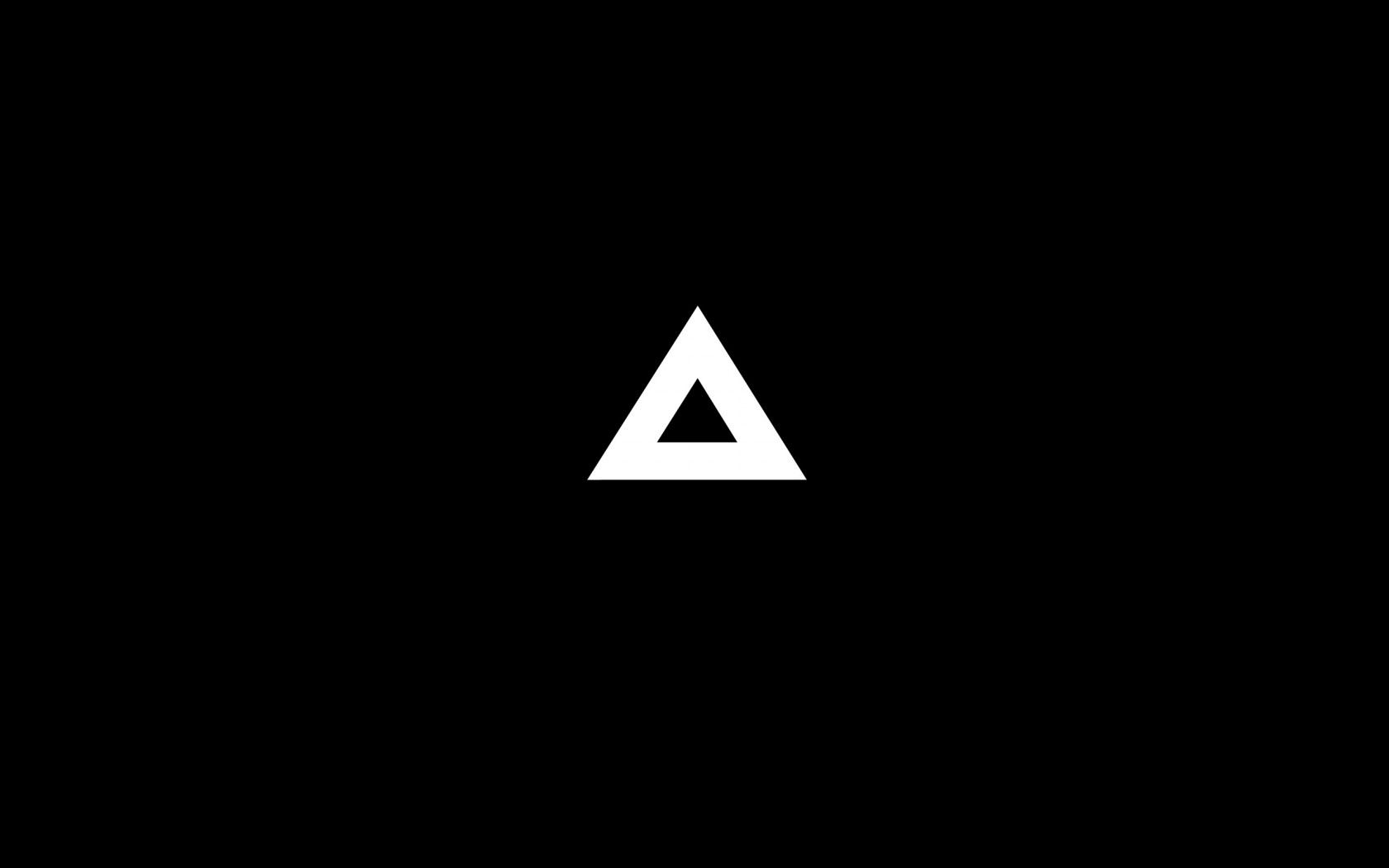 triangle, minimalism, black, white 2160p