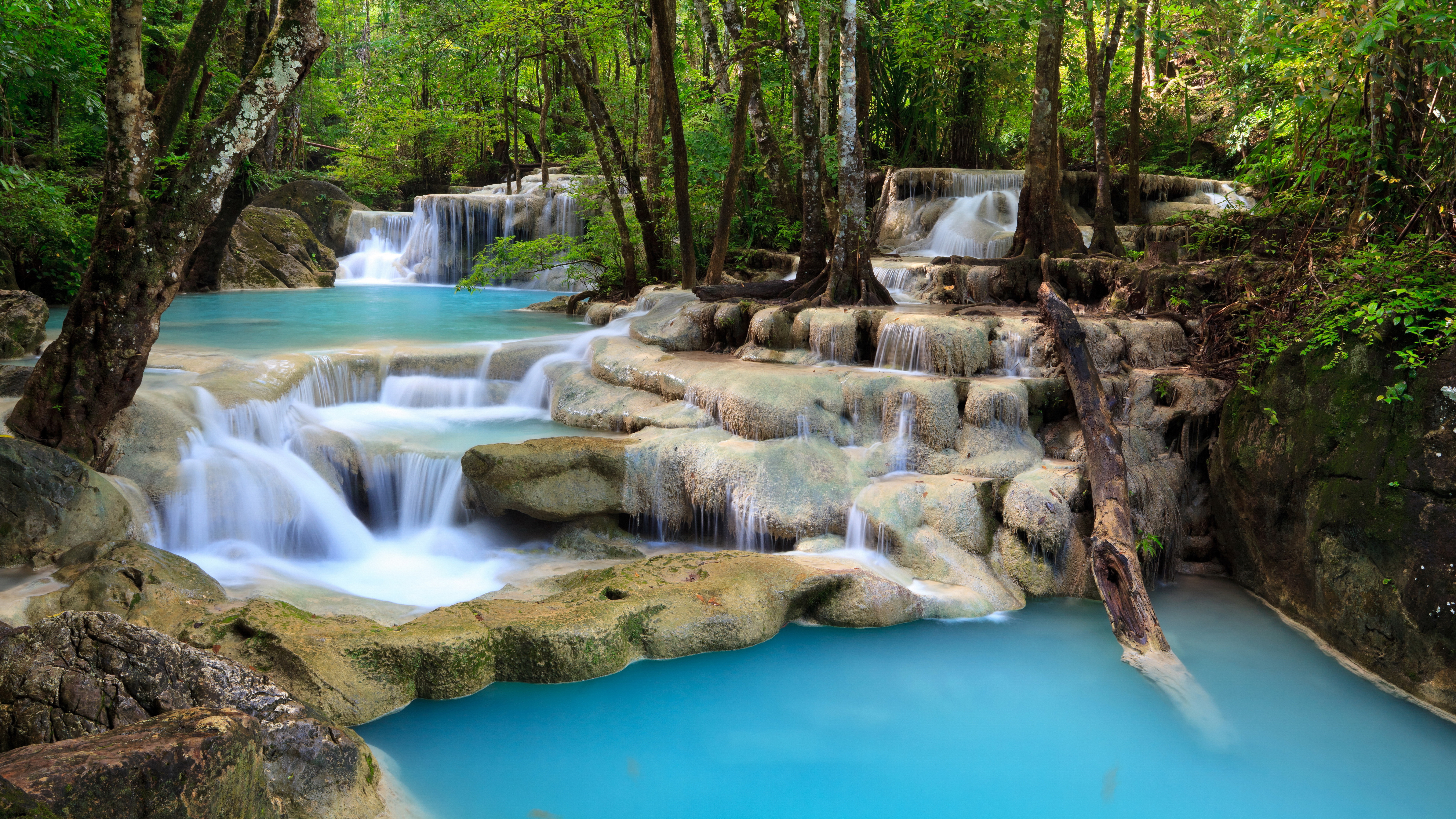 wallpapers foam, waterfalls, nature, forest, earth, waterfall, turquoise