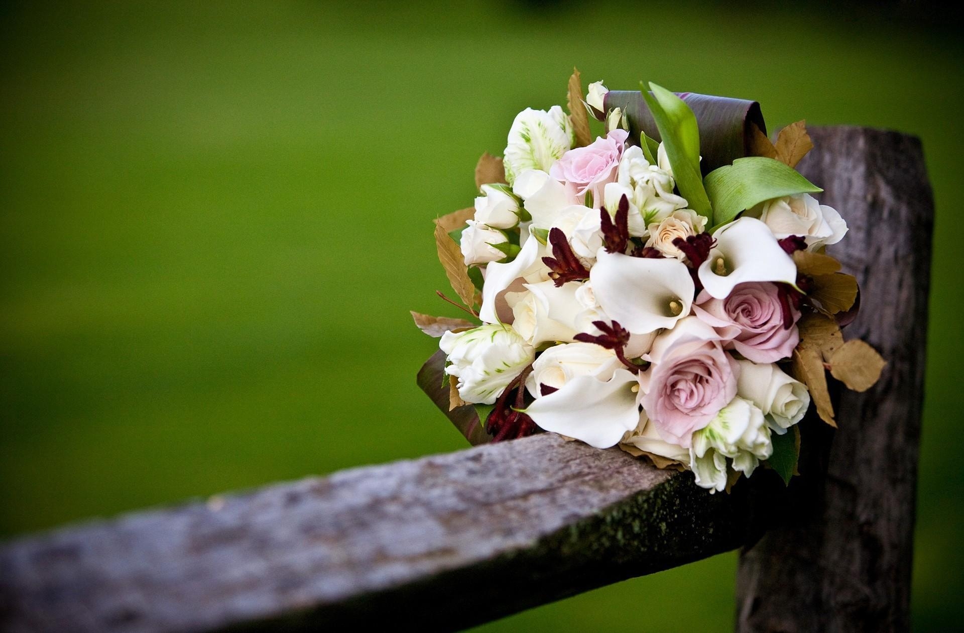 smooth, blur, flowers, roses, bouquet, fence, calla, callas 4K