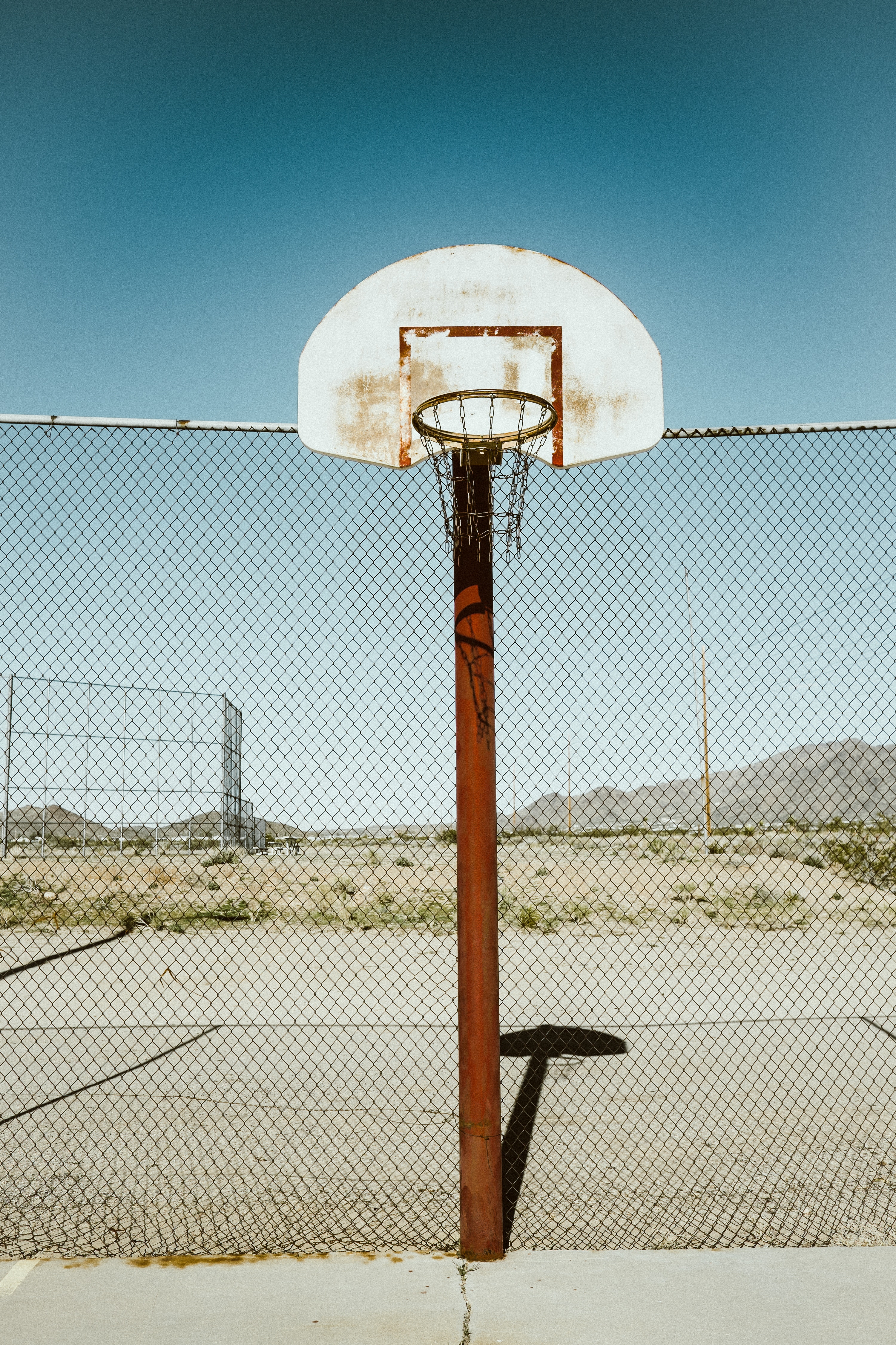Widescreen image old, basketball court, sports, grid