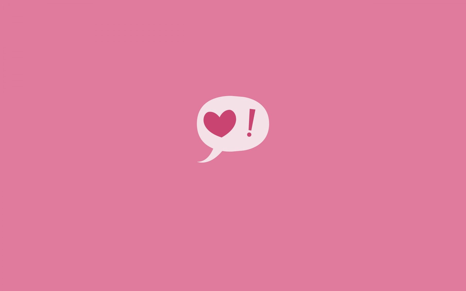 heart, pink, minimalism, sign, exclamation wallpaper for mobile