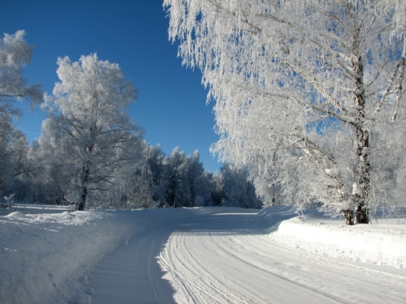 landscape, winter, blue Full HD
