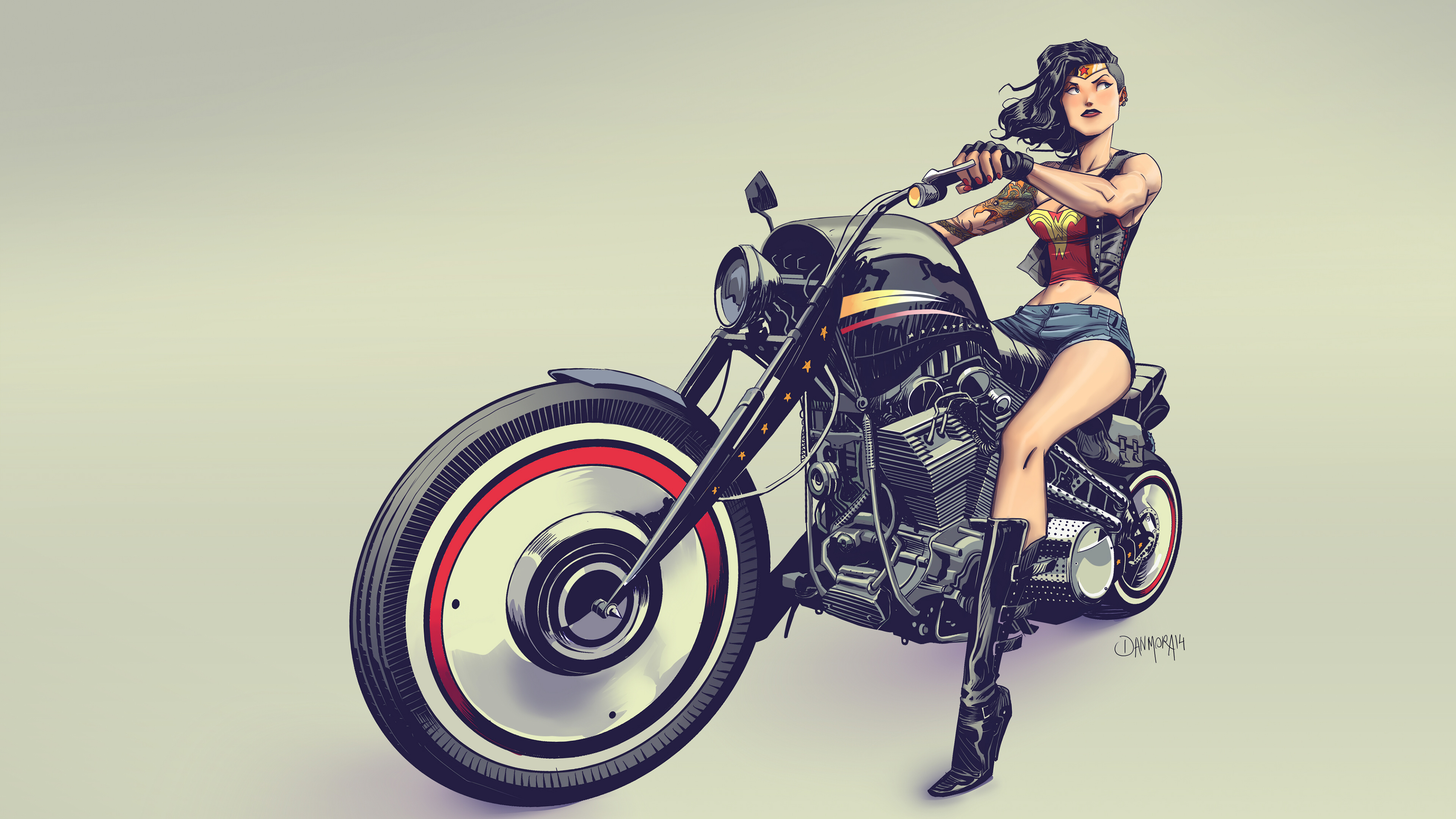 Мультяшные девушки на мотоцикле