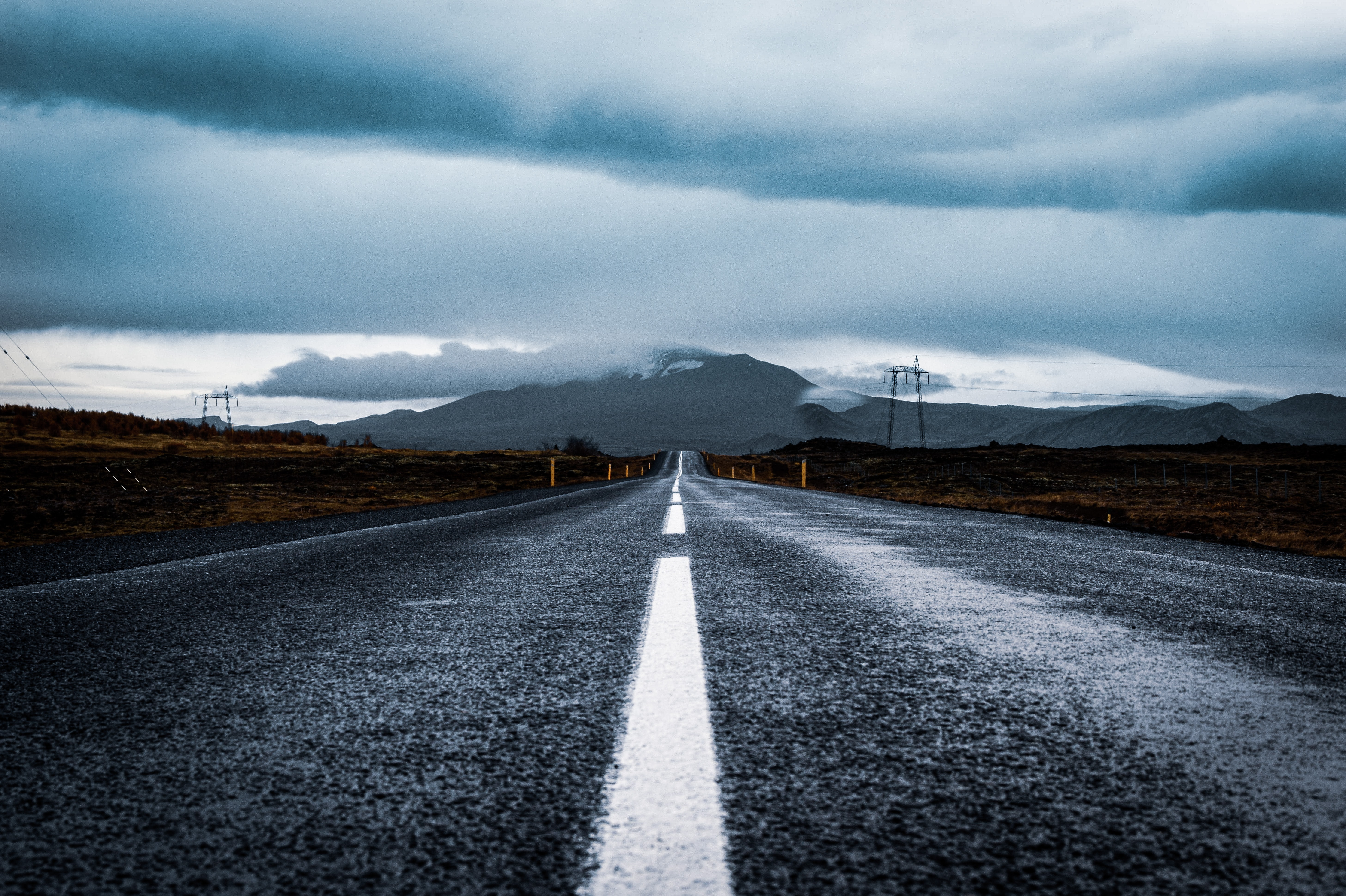 127837 download wallpaper asphalt, nature, clouds, mountain, road, markup screensavers and pictures for free