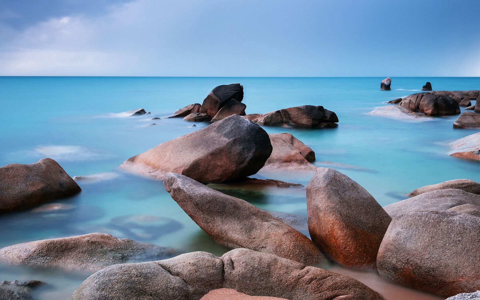 nature, water, stones, sea, smooth, surface Free Stock Photo