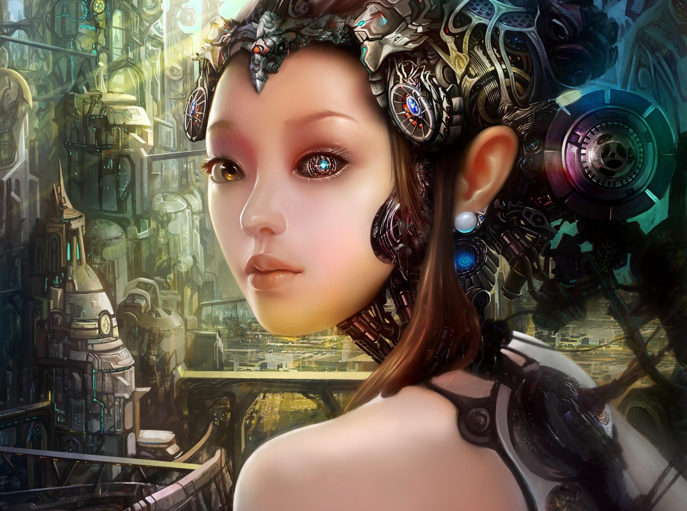 78033 Screensavers and Wallpapers Cyborg for phone. Download fantasy, city, girl, robot, cyborg pictures for free