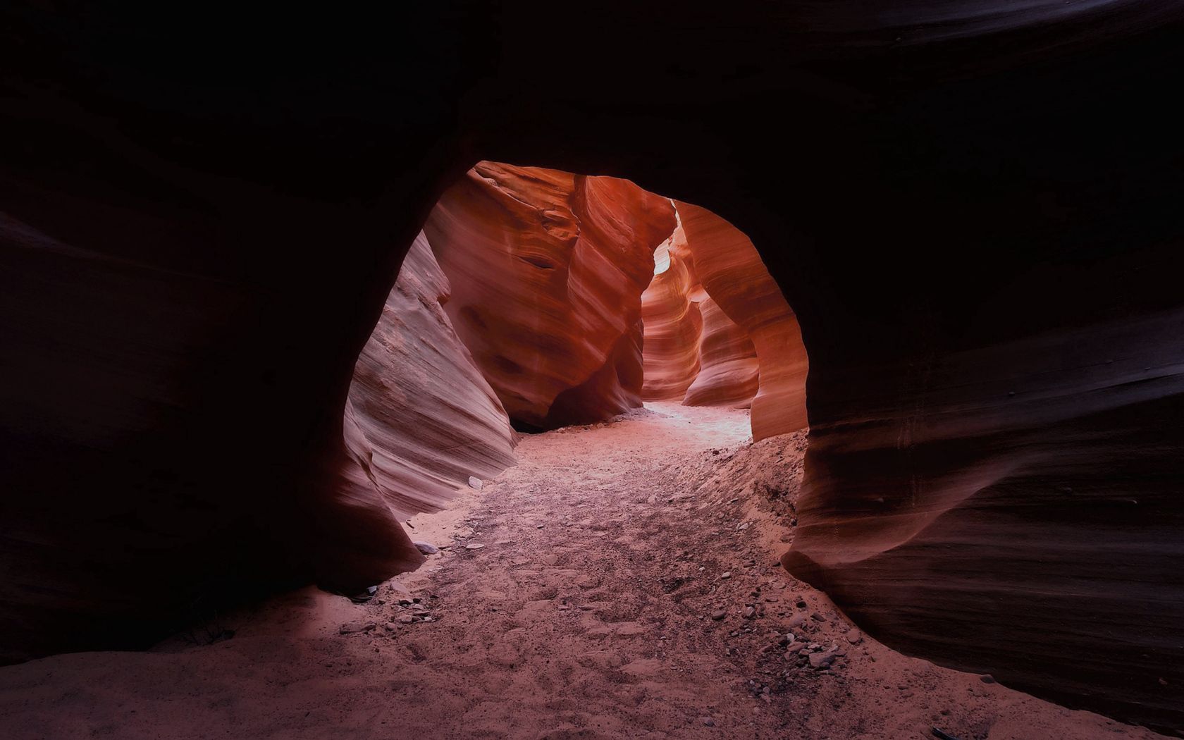 128872 download wallpaper nature, canyon, sand, cave, arch, passage screensavers and pictures for free