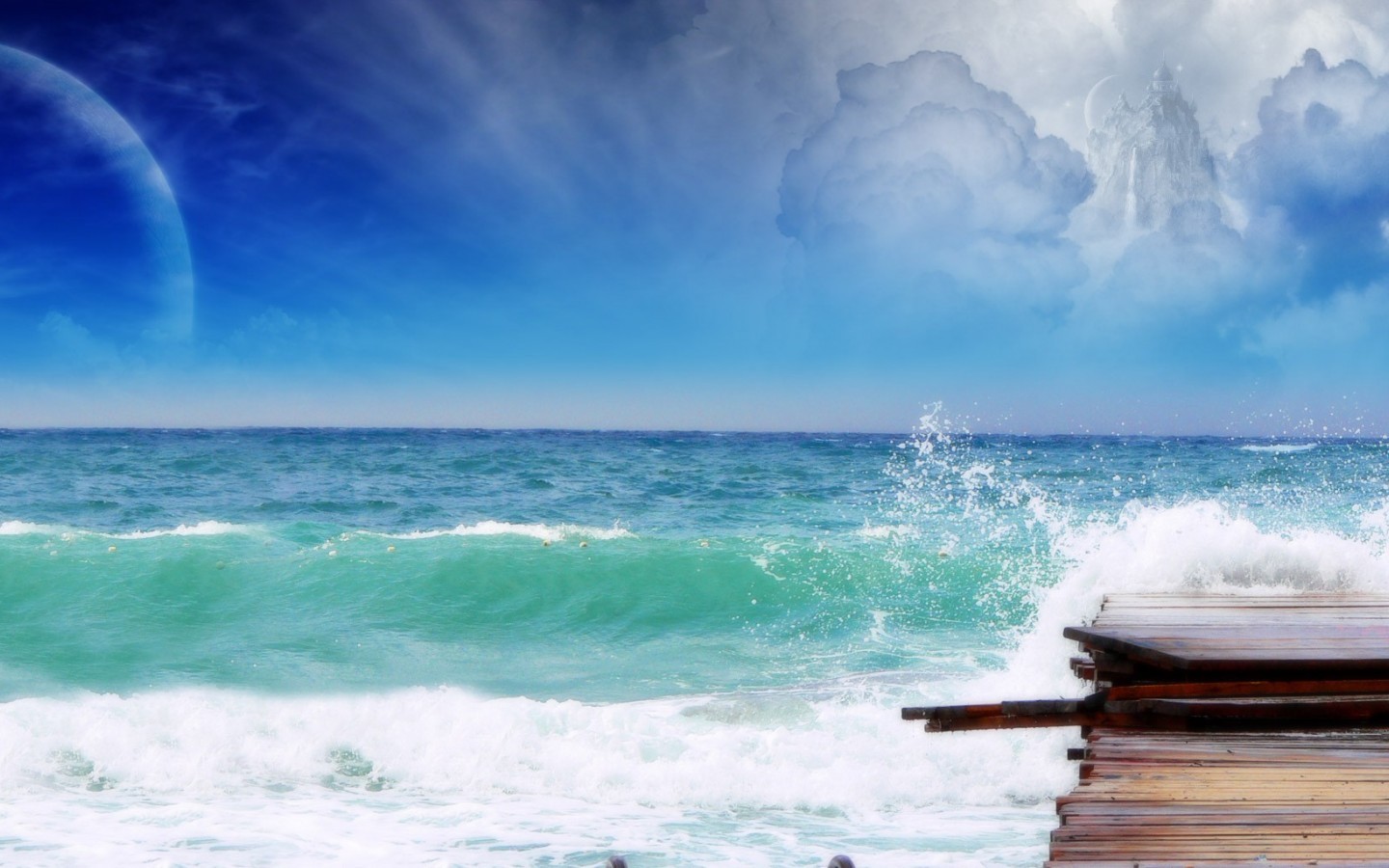 Laden Sie das Landschaft, Sky, Sea, Clouds, Waves-Bild kostenlos auf Ihren PC-Desktop herunter