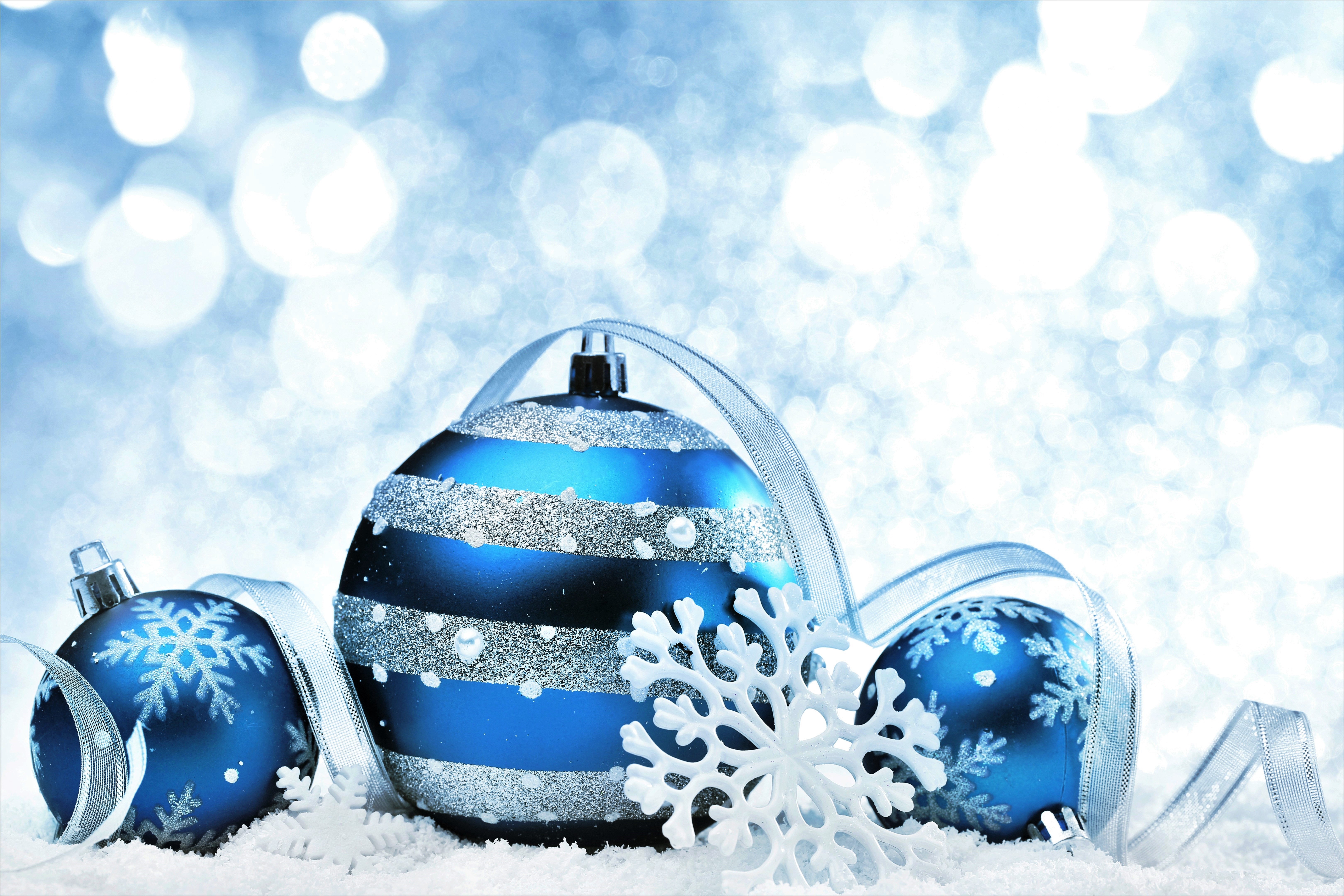 christmas ornaments, holiday, blue, snowflake Free Pure 4K Ultra