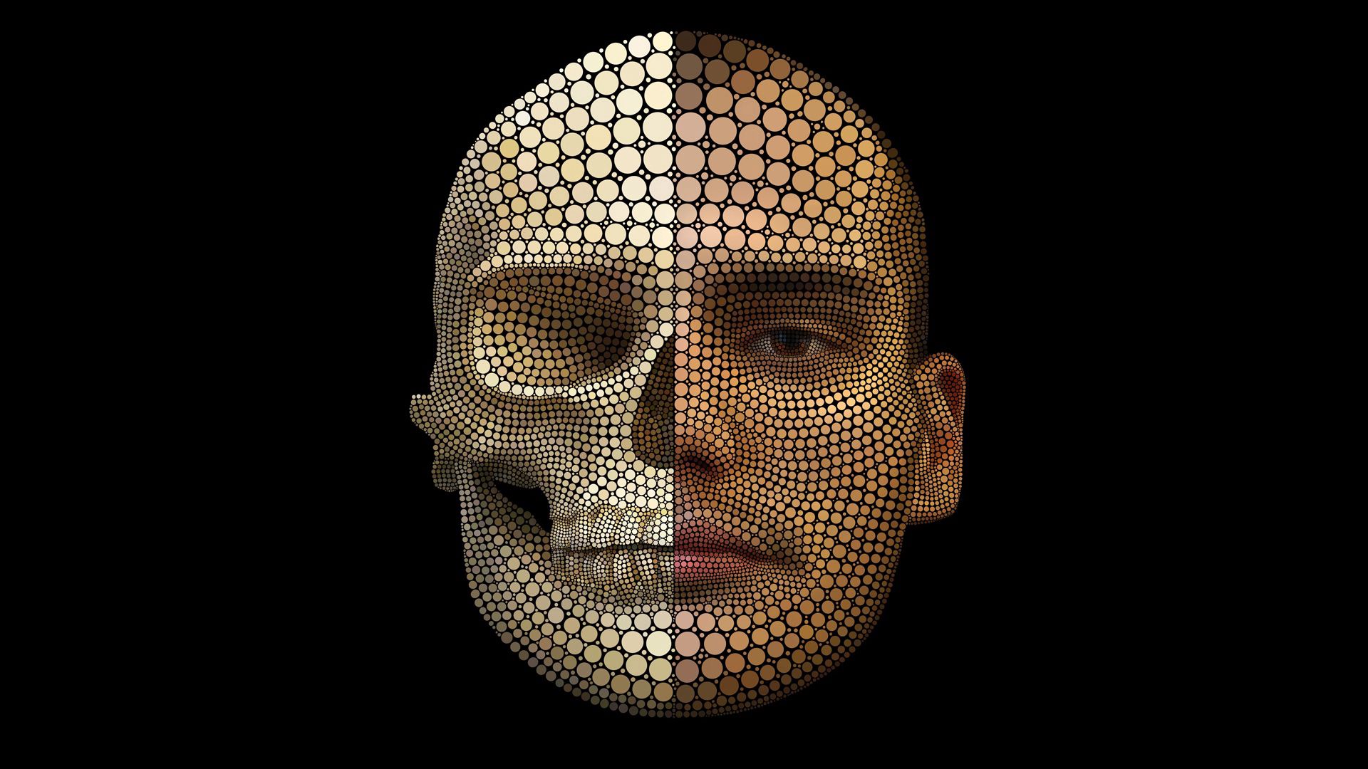 android scheme, 3d, grid, human, person, face