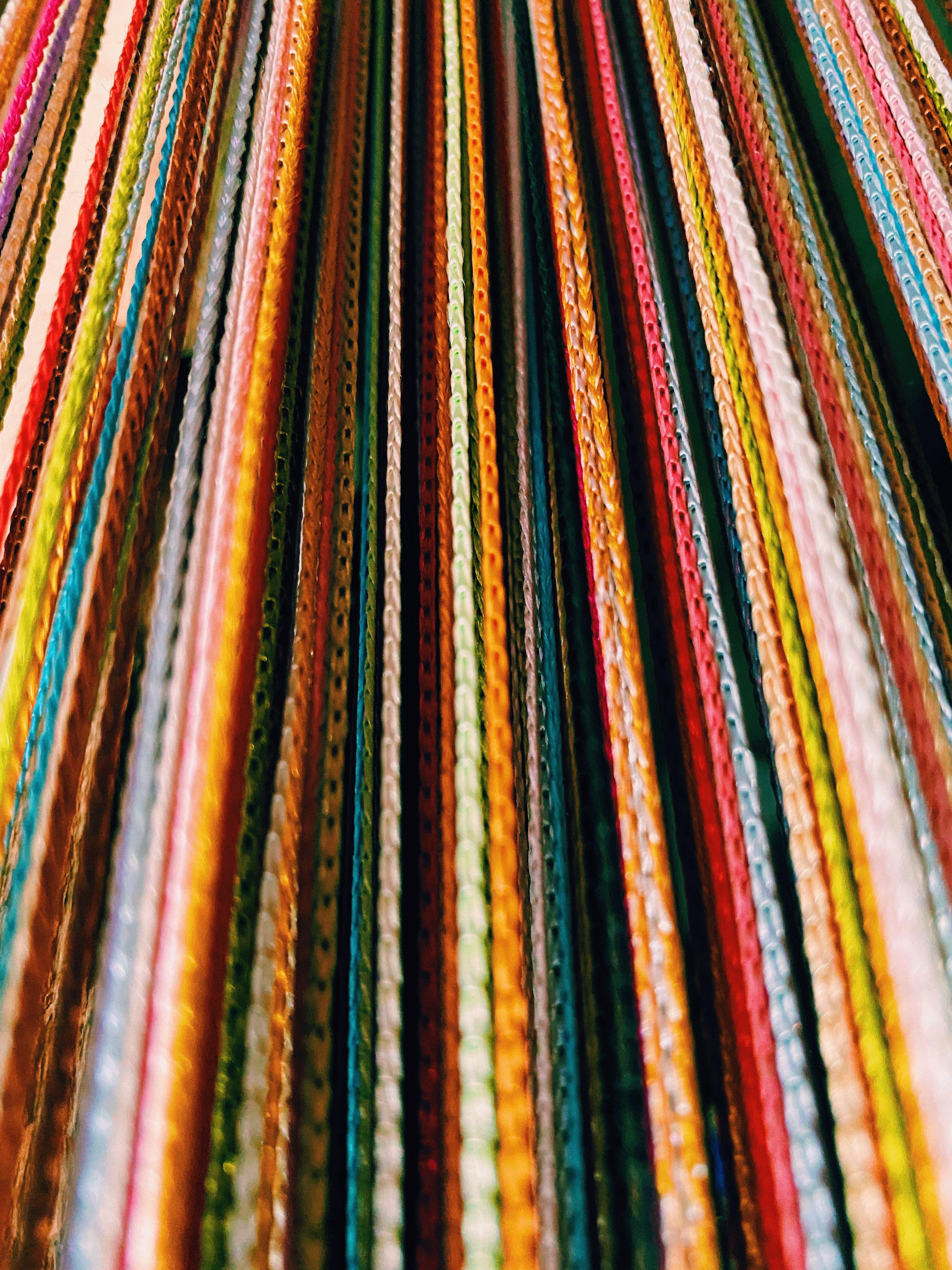 140342 Screensavers and Wallpapers Threads for phone. Download ropes, cordage, multicolored, motley, texture, textures, stripes, streaks, threads, thread pictures for free