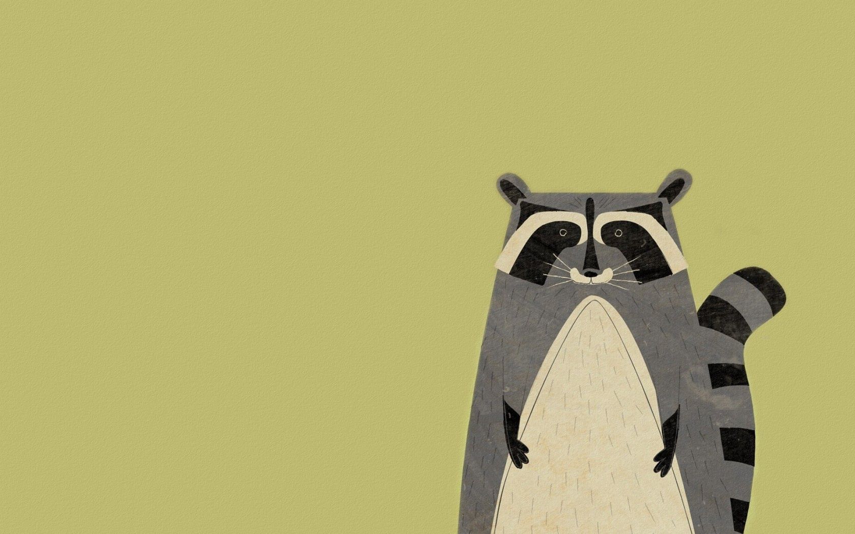 Mobile HD Wallpaper Animal vector, minimalism, raccoon