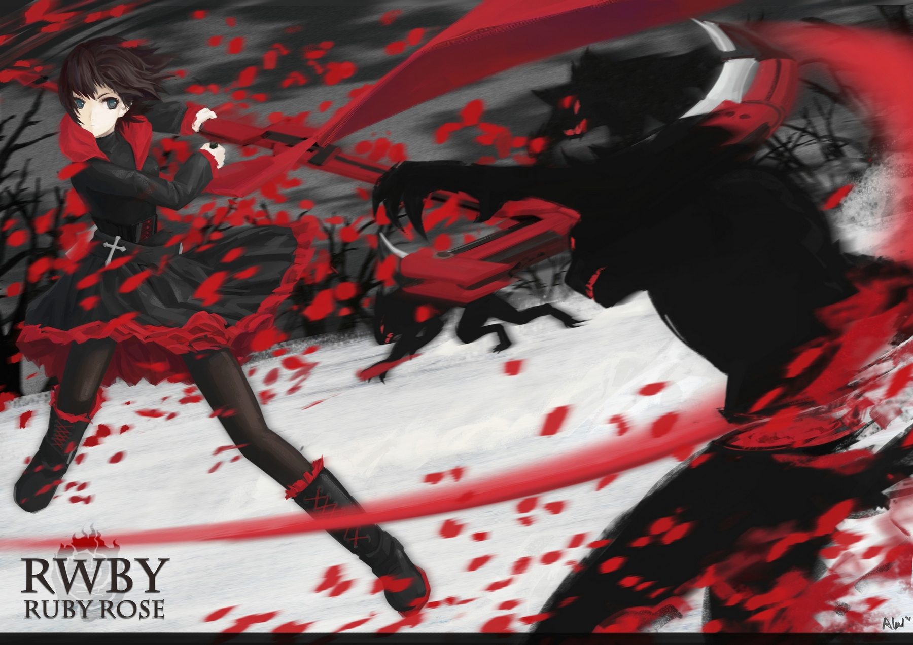 anime, rwby, beast, red, ruby rose (rwby) for android