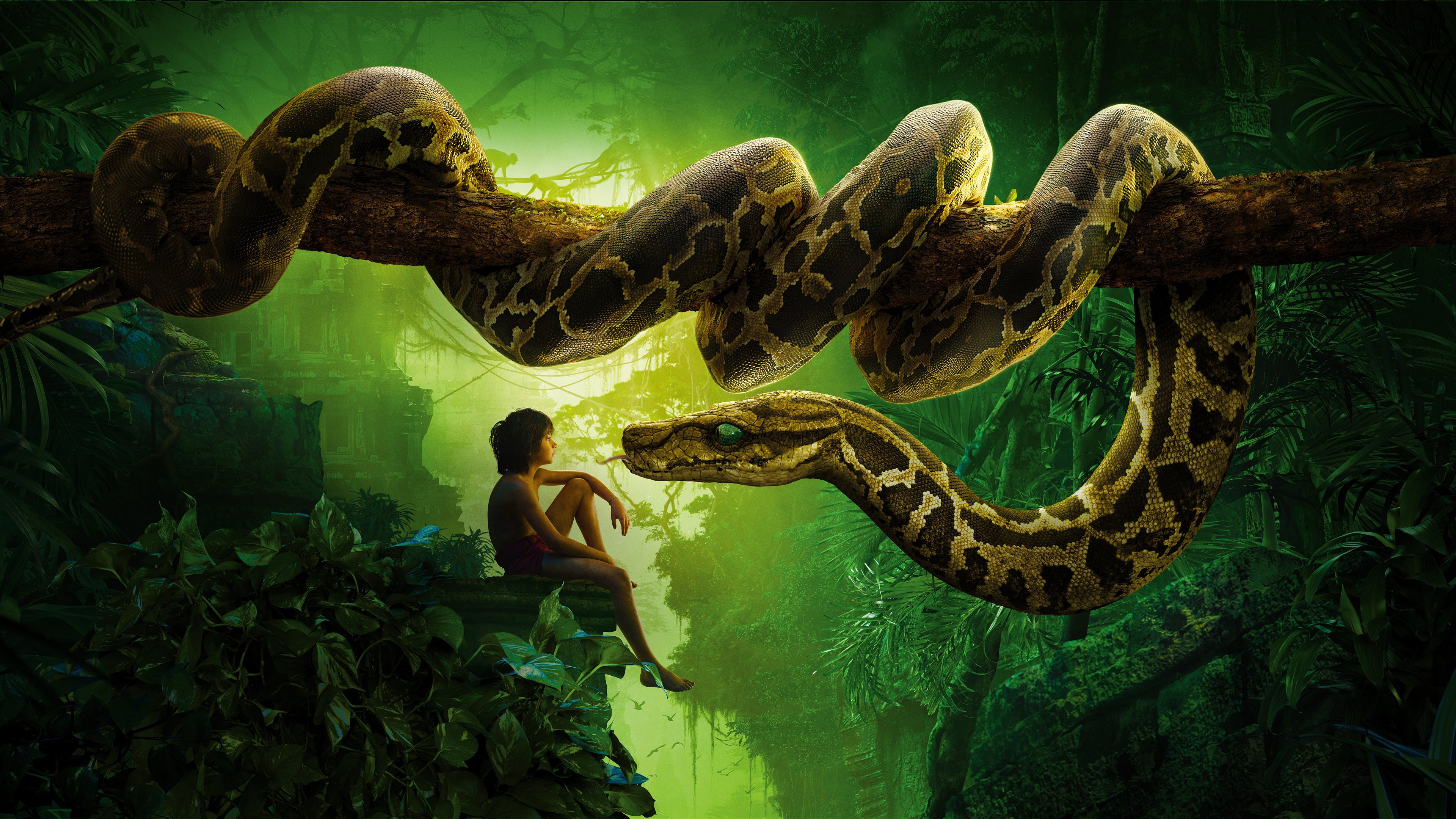 snake, movie, the jungle book (2016), kaa (jungle book), mowgli, the jungle book cellphone