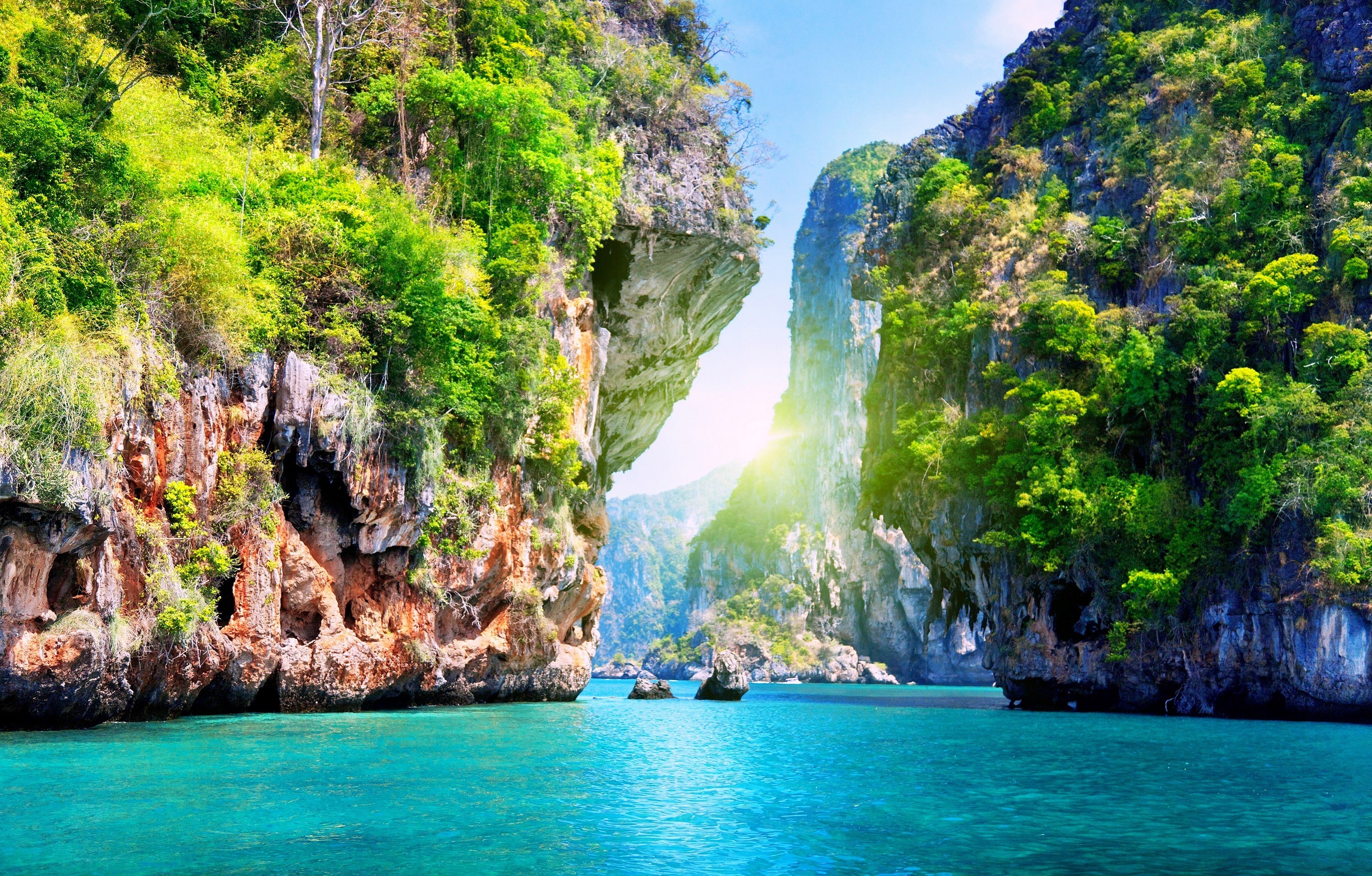 thailand, earth, lagoon, bay, sun, tropics for android
