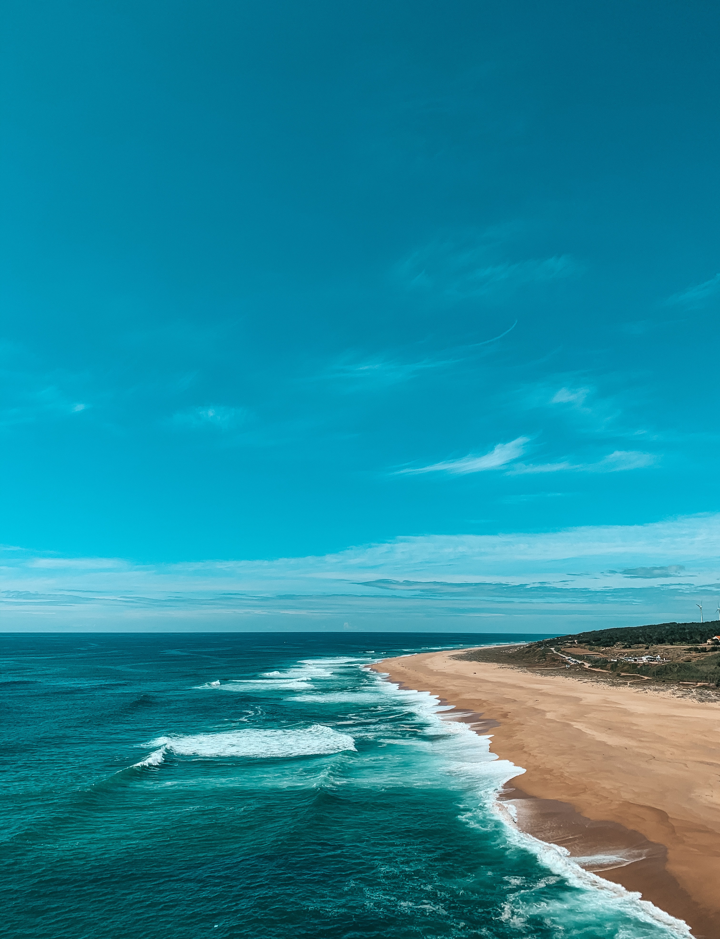 android horizon, nature, sand, sea, waves, coast