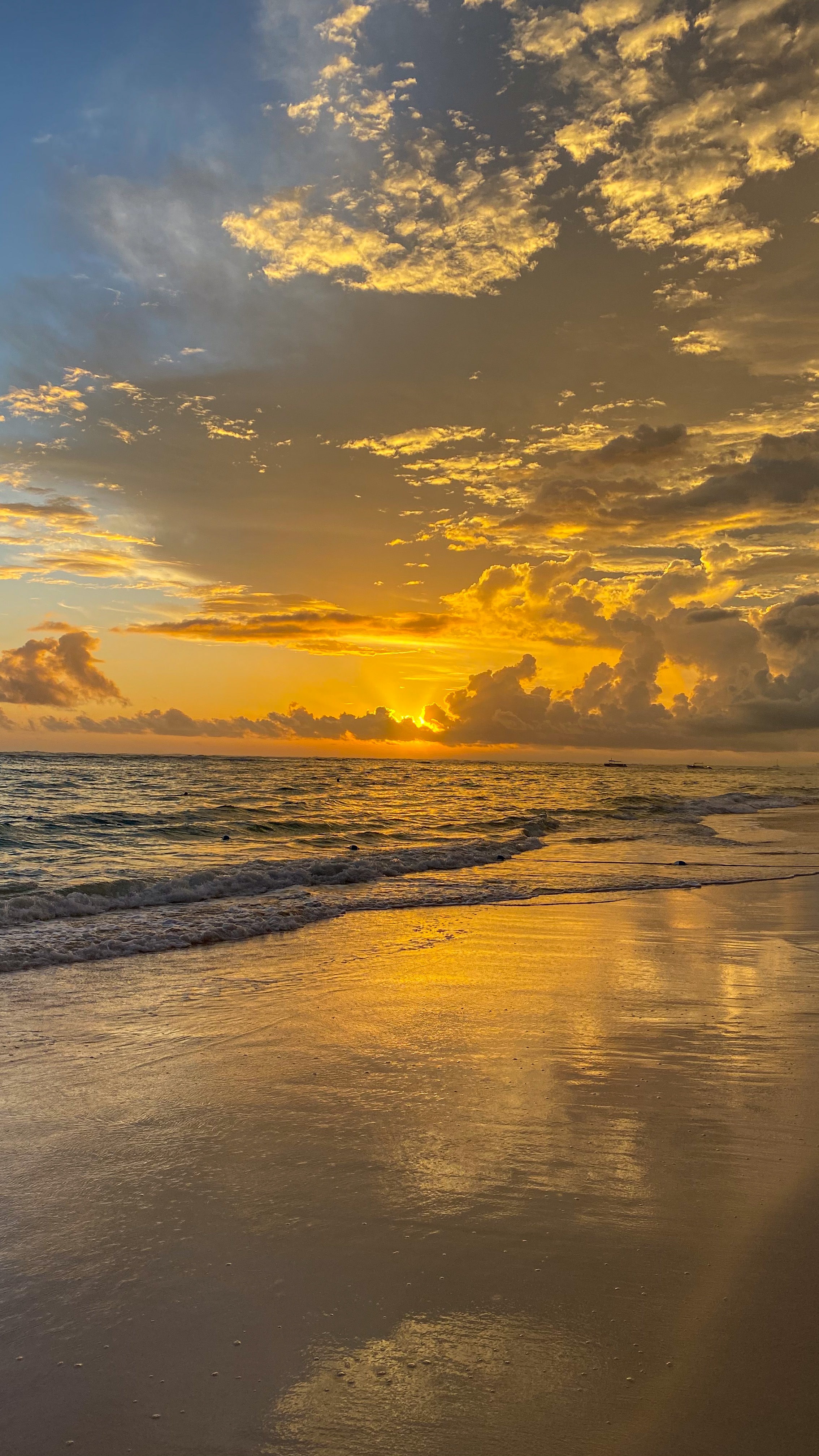 waves, nature, sunset, beach Sea Cellphone FHD pic