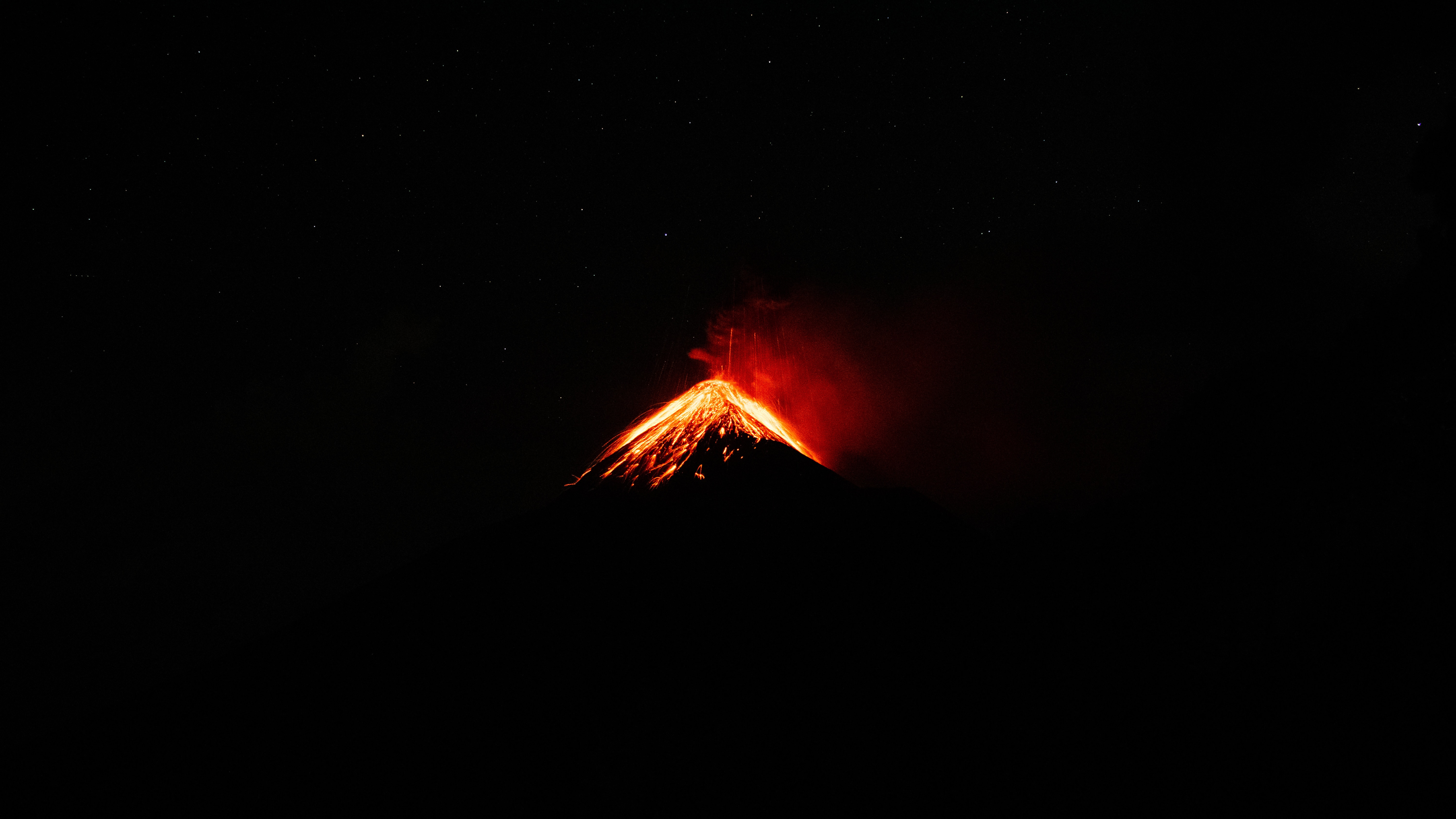 154880 Hintergrundbild herunterladen übernachtung, dunkel, vulkan, eruption, ausbruch, krater - Bildschirmschoner und Bilder kostenlos