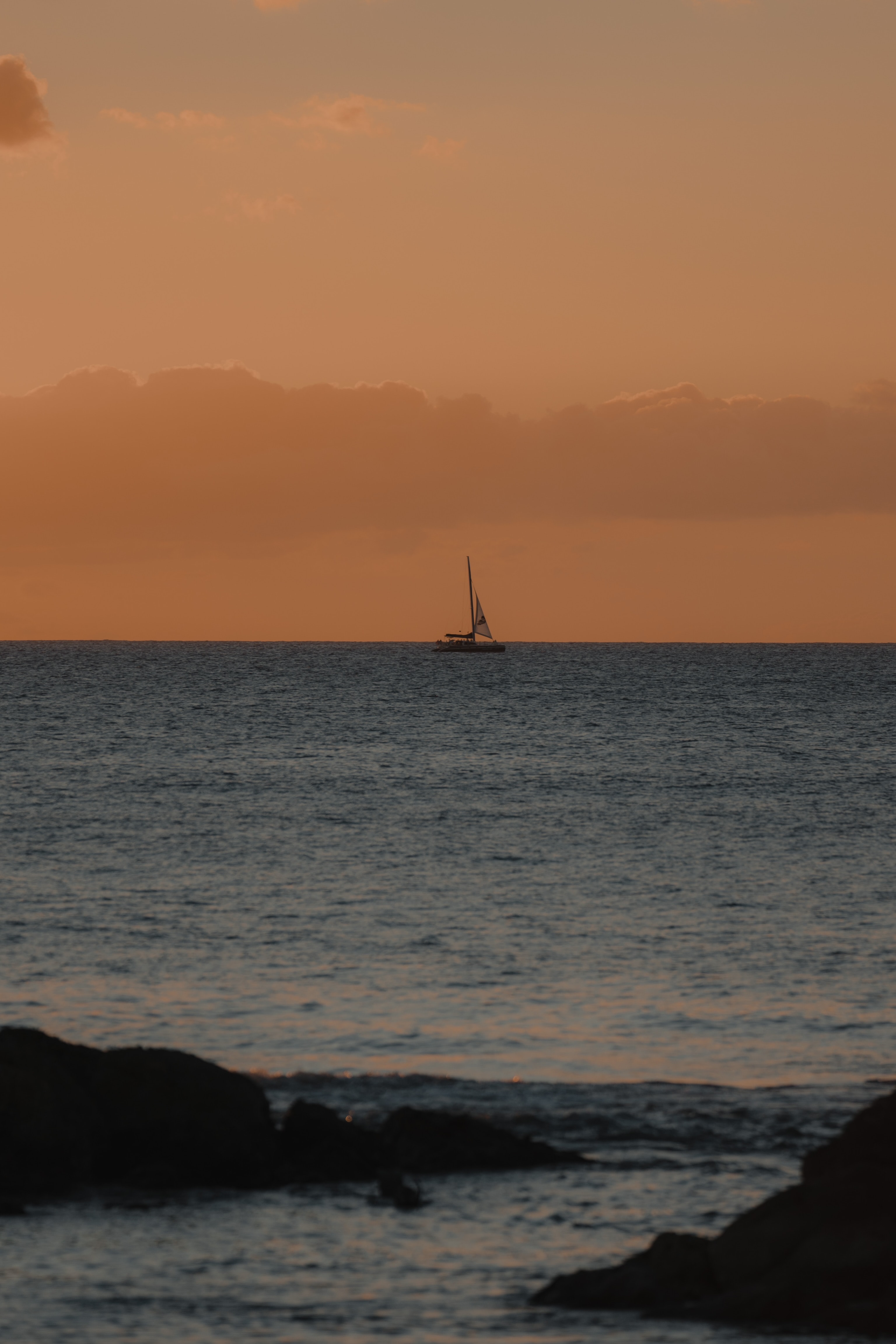 twilight, nature, water, sea, horizon, dusk, boat Free Stock Photo