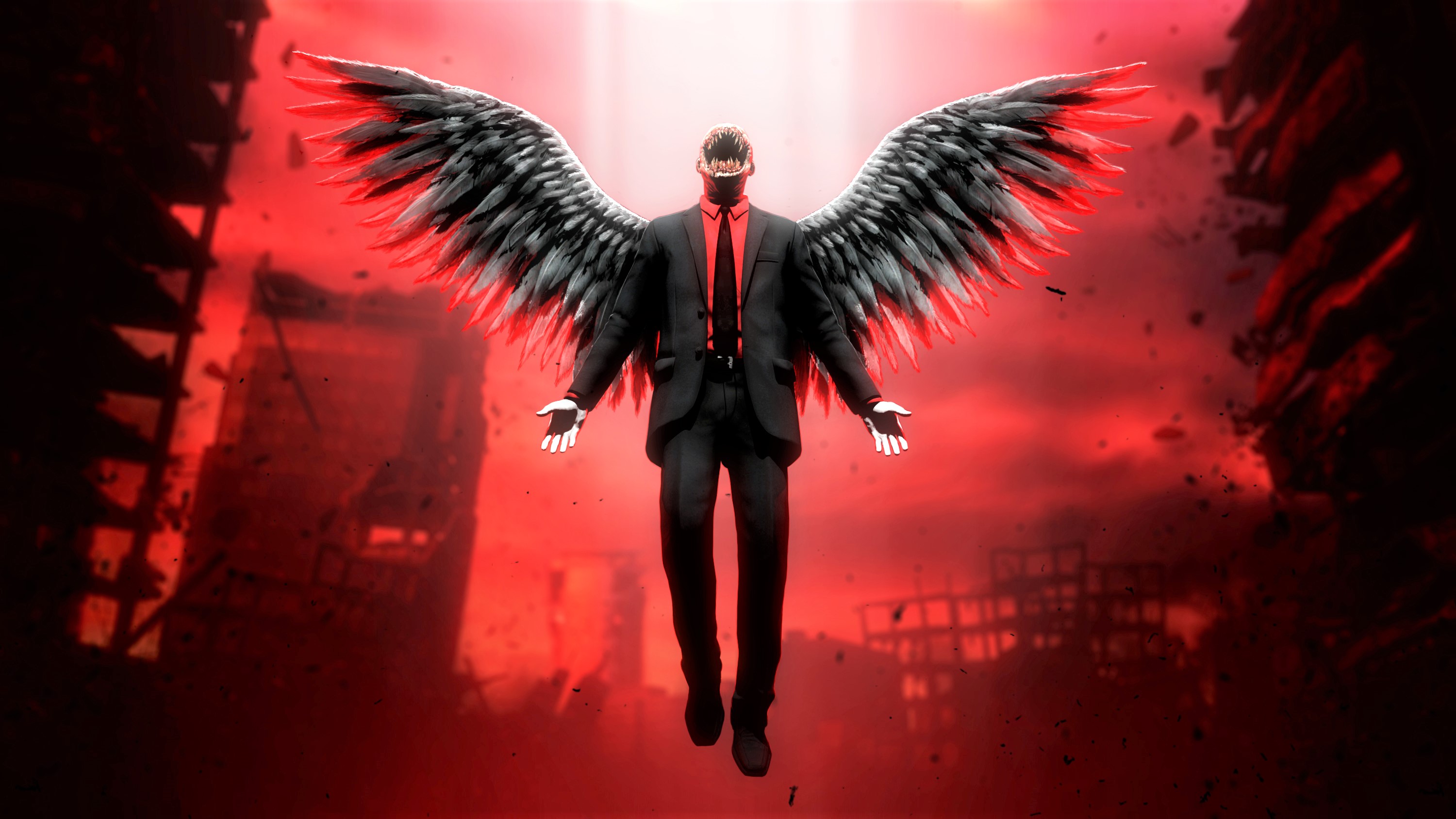 HD desktop wallpaper: Dark, Wings, Angel, Evil download free picture #899954